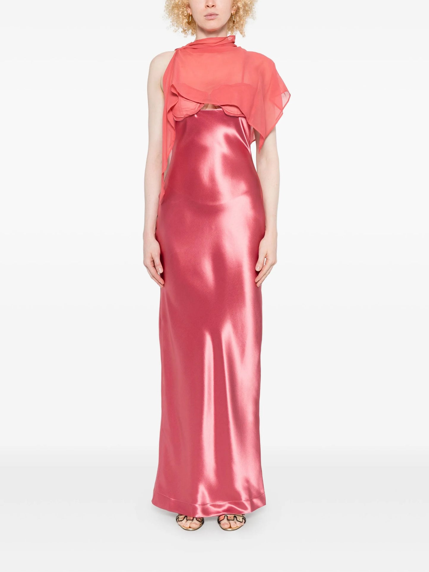 Suki satin cape dress
