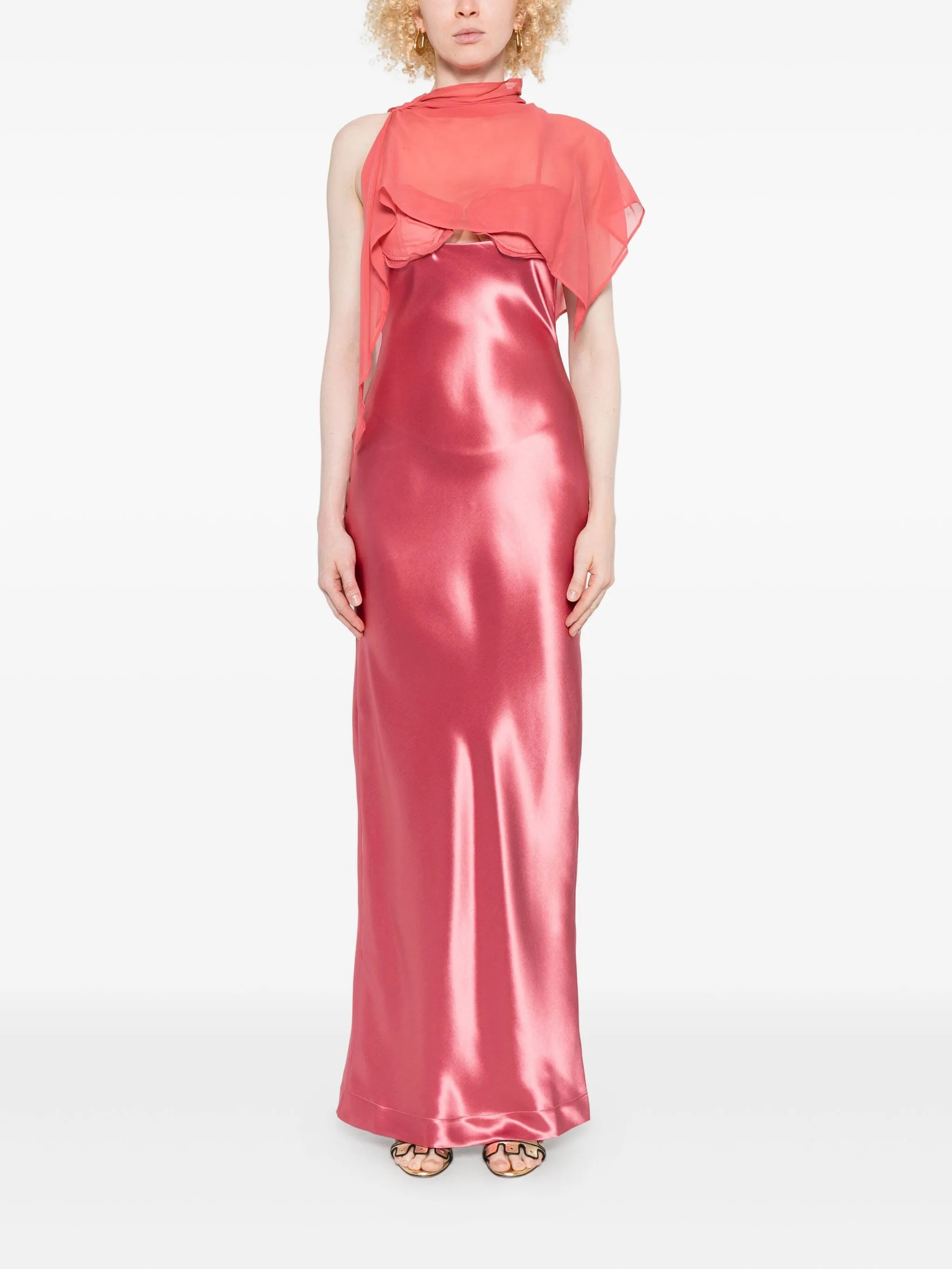 Suki satin cape dress