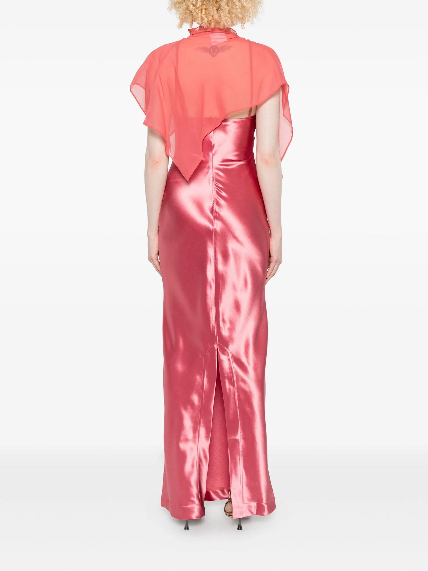 Suki satin cape dress