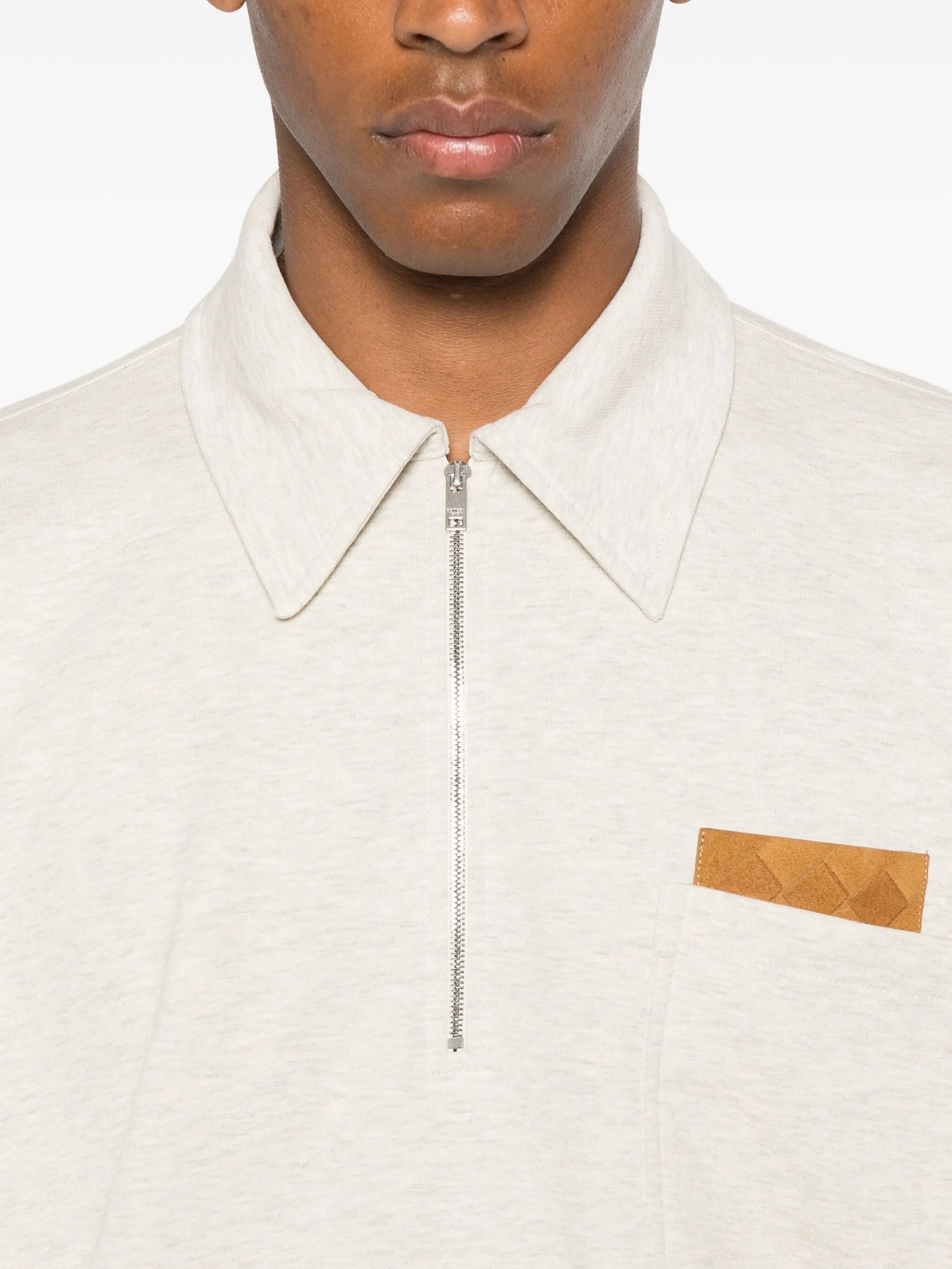 mélange-effect polo shirt