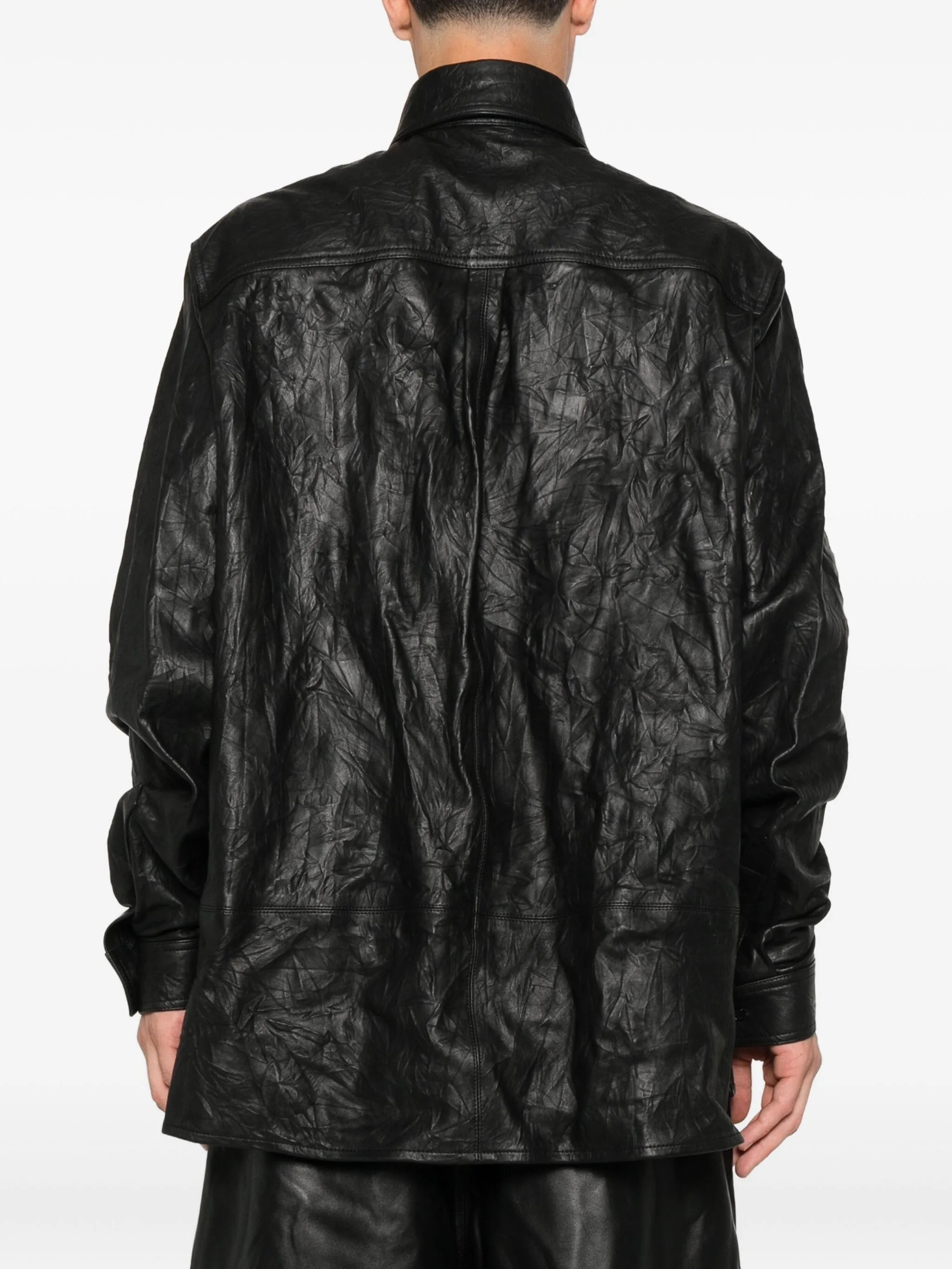 crumpled leather shirt