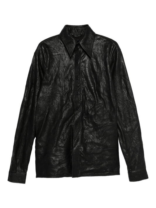crumpled leather shirt