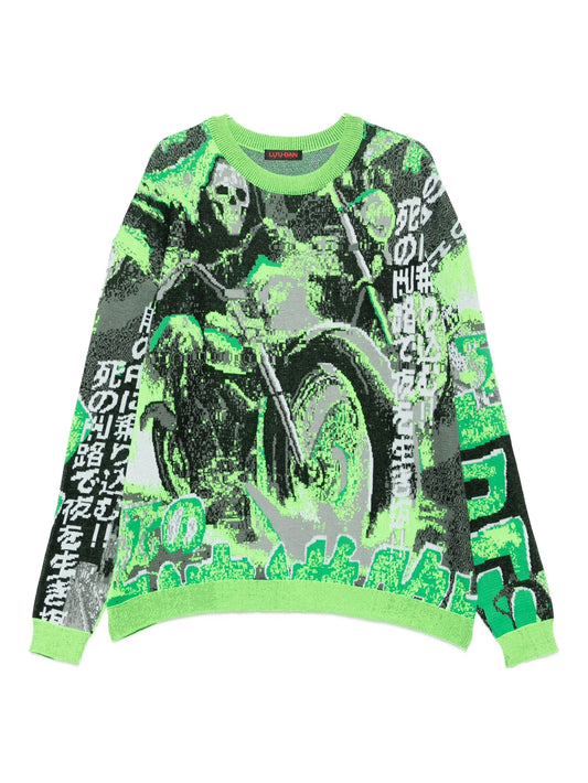 Grim Reaper jacquard sweater