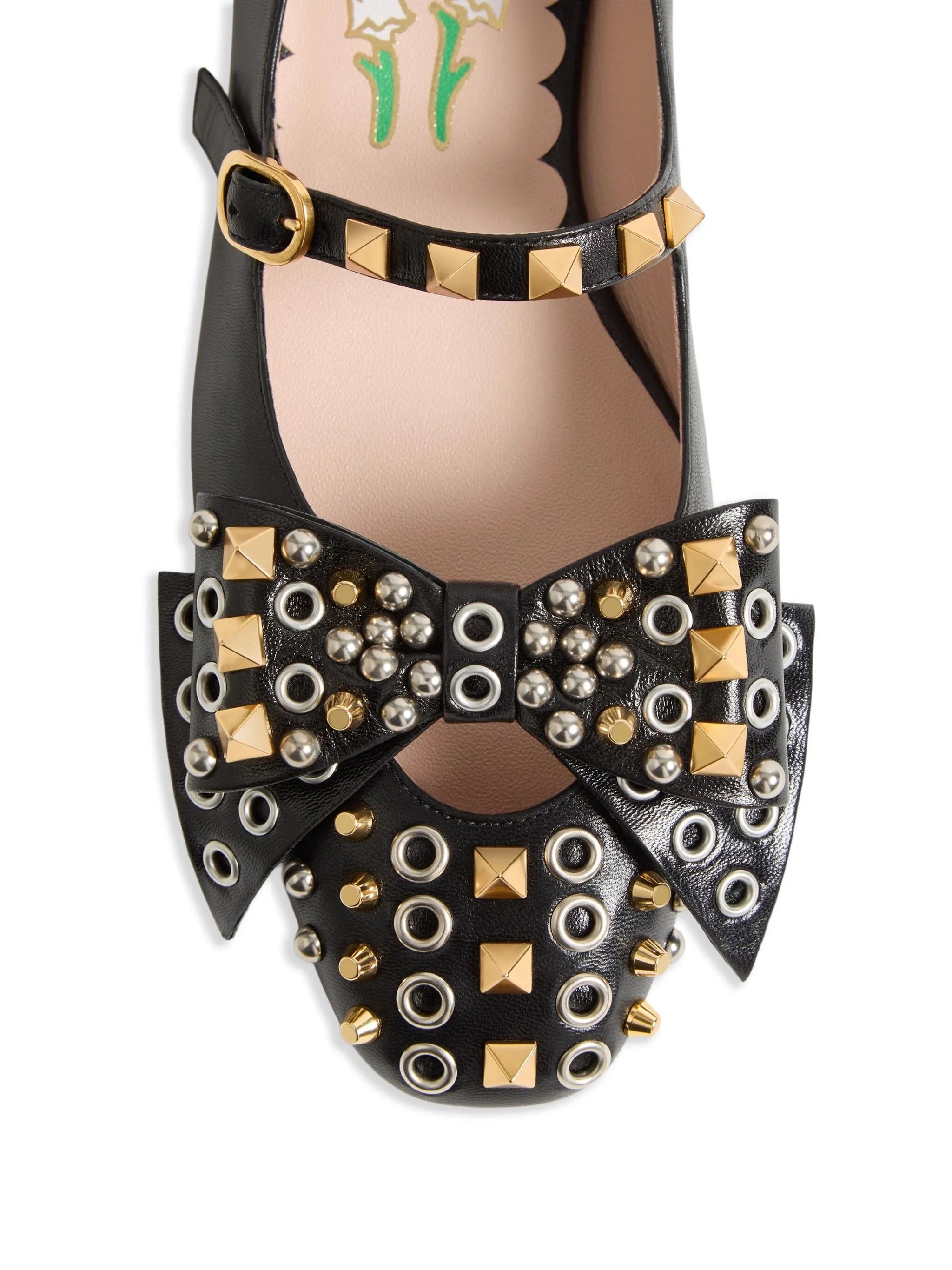 Bowow studded ballerina shoes