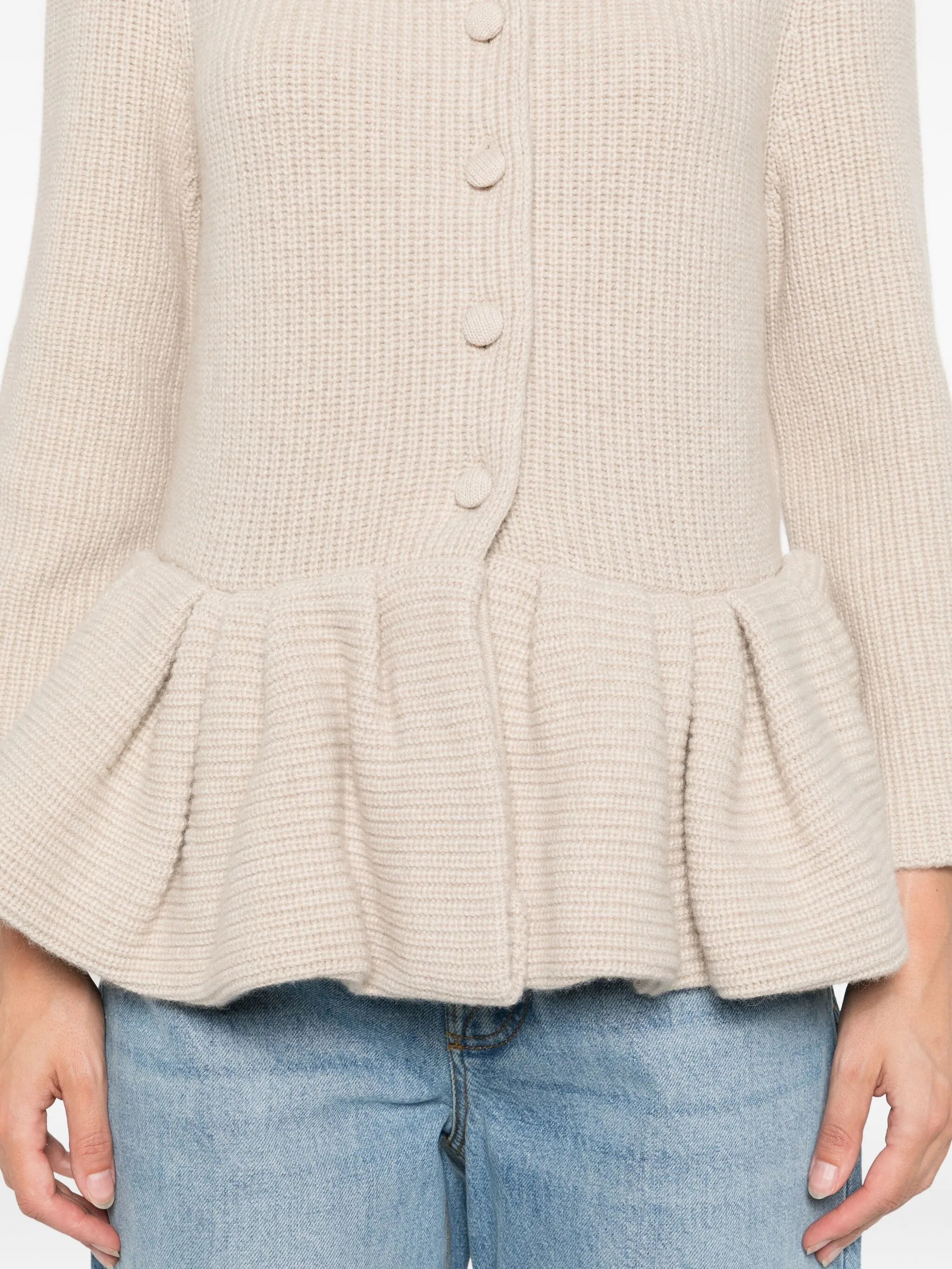 peplum knitted cardigan
