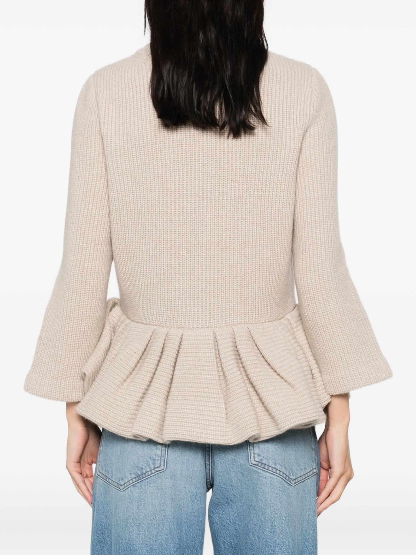 peplum knitted cardigan