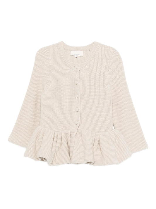 peplum knitted cardigan