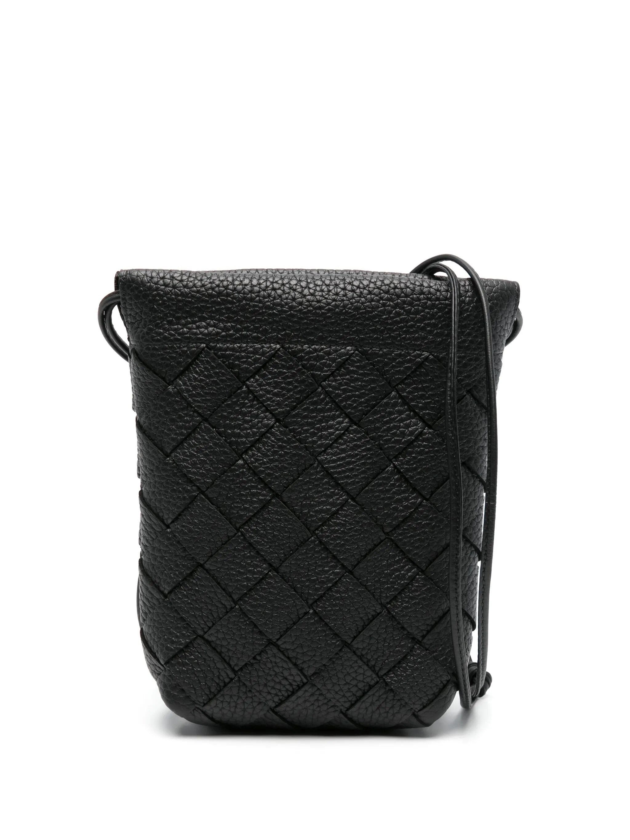 Intrecciato leather messenger bag