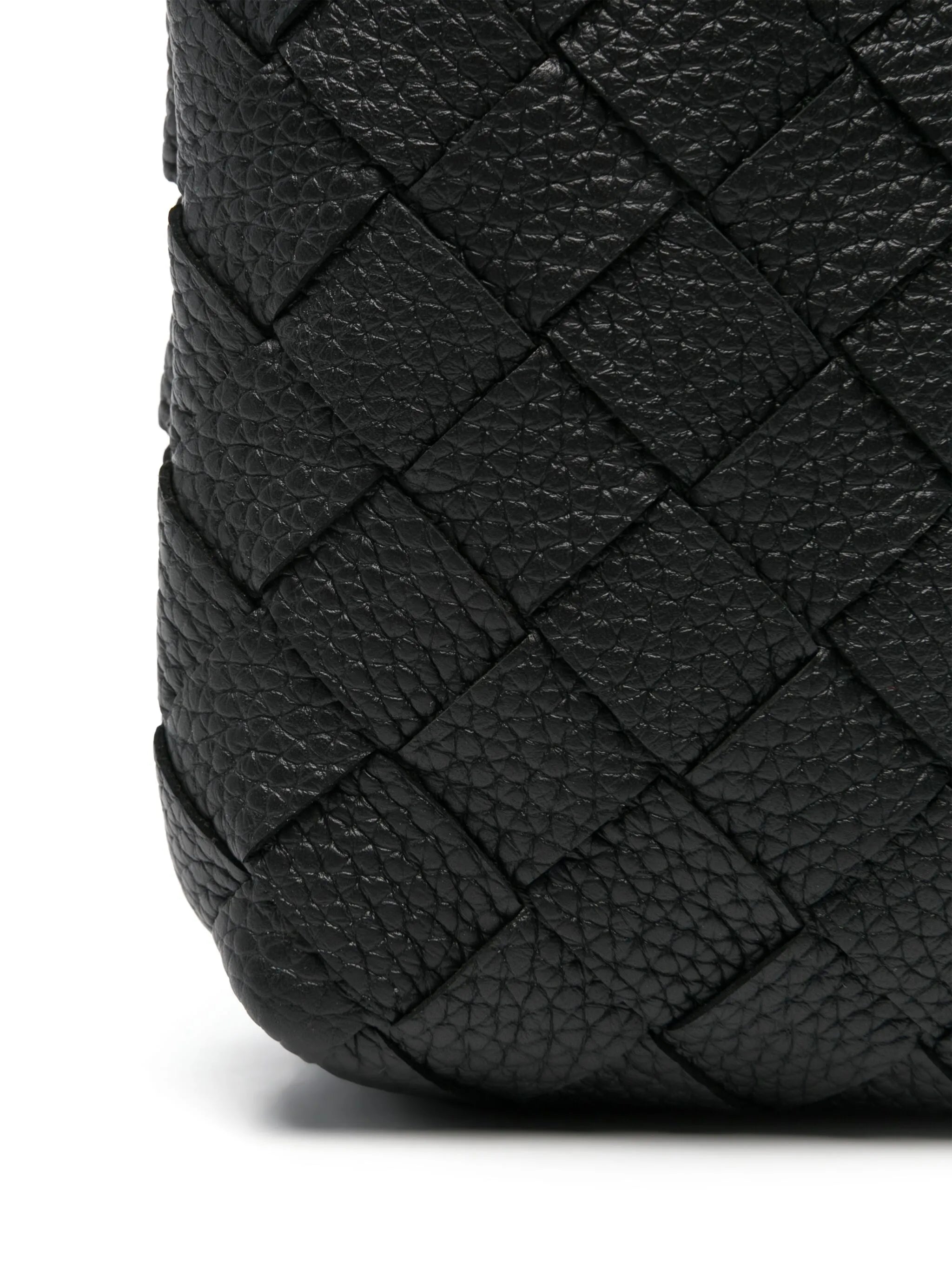 Intrecciato leather messenger bag