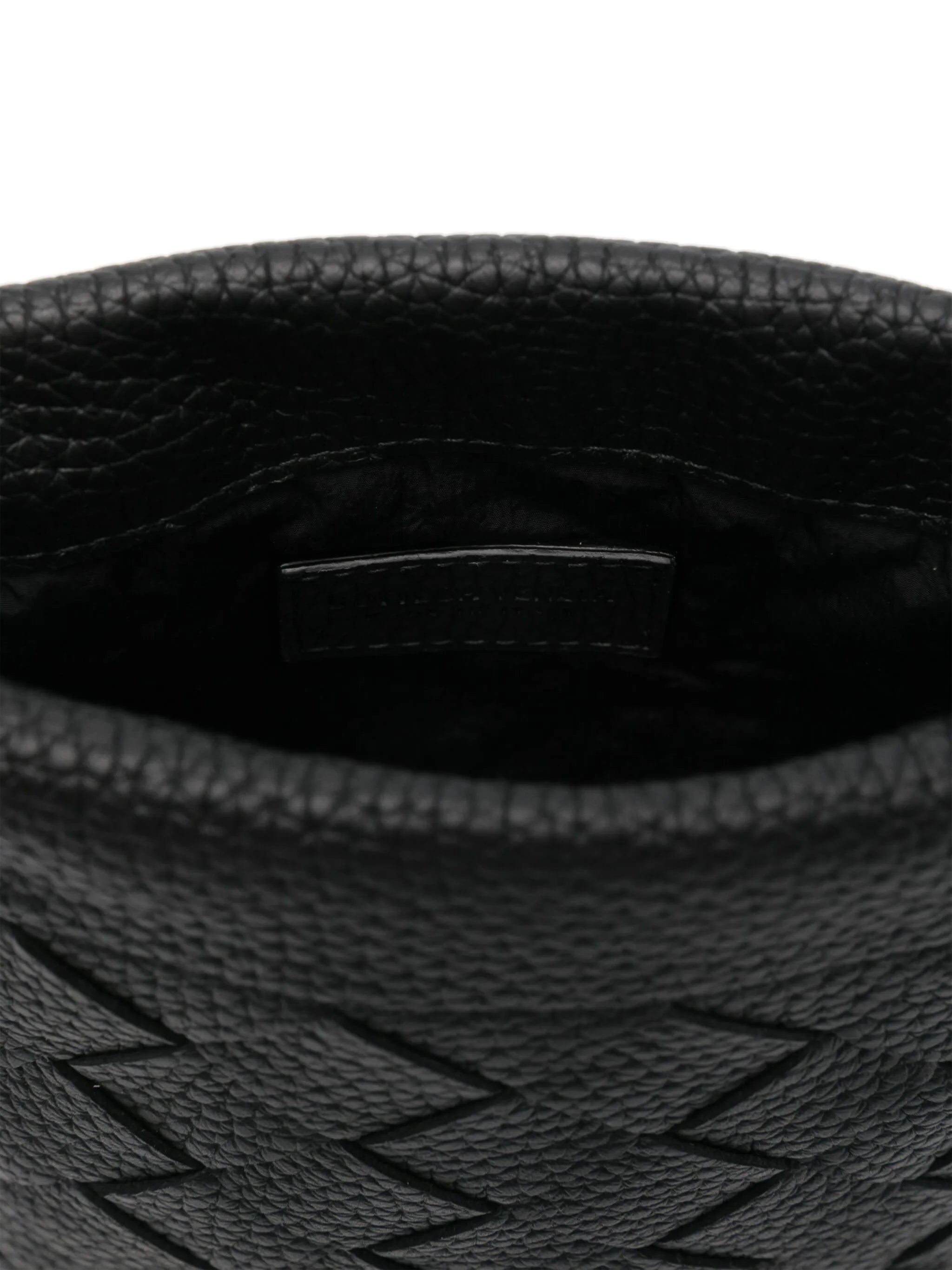 Intrecciato leather messenger bag