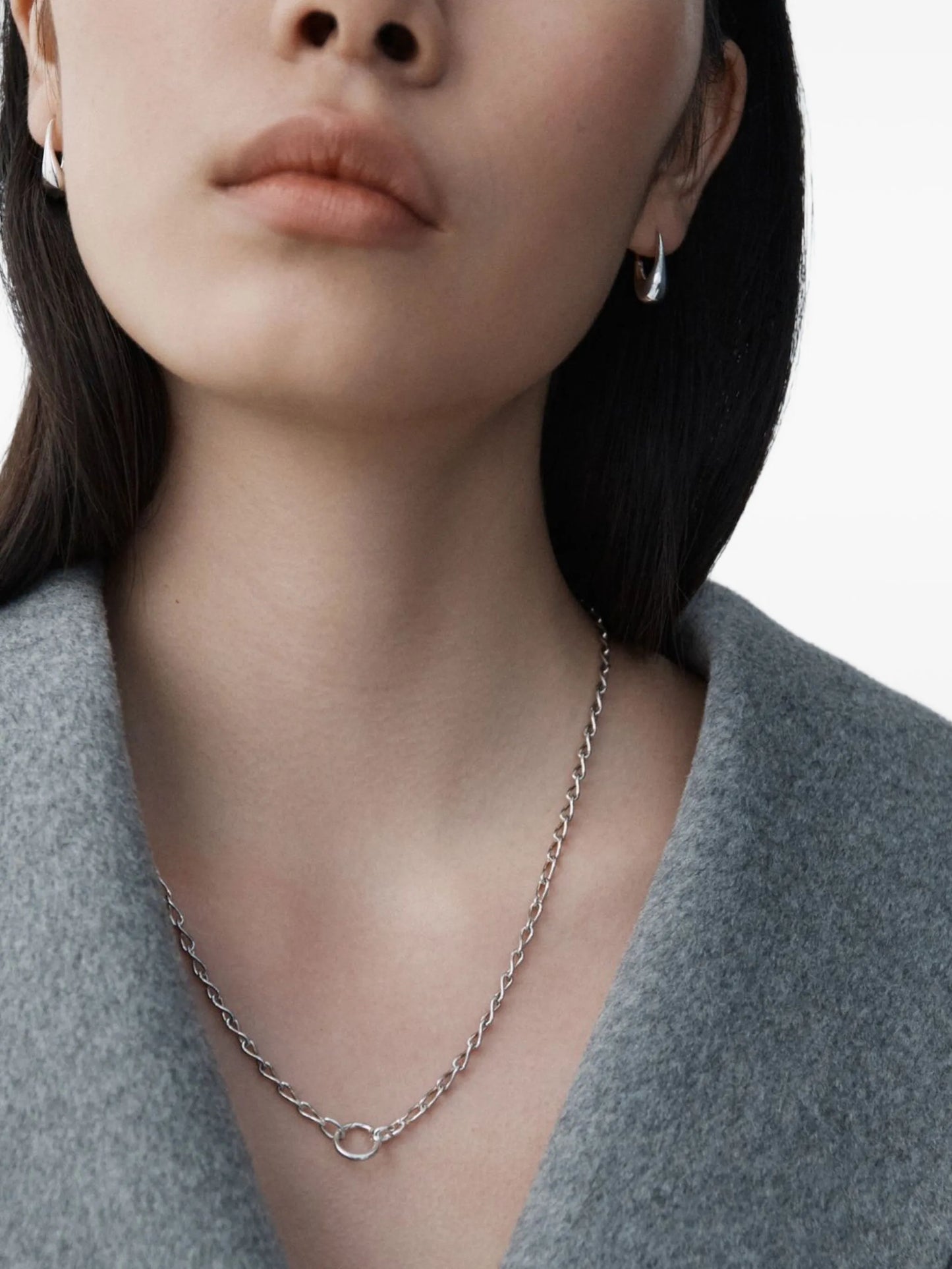 Roscida drop hoop earrings
