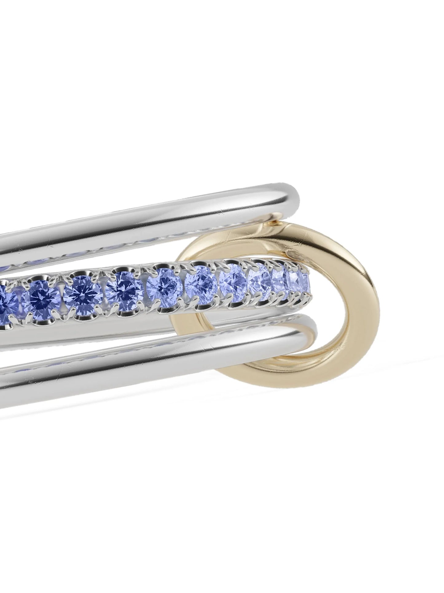 18K yellow gold Tigris sapphires ring