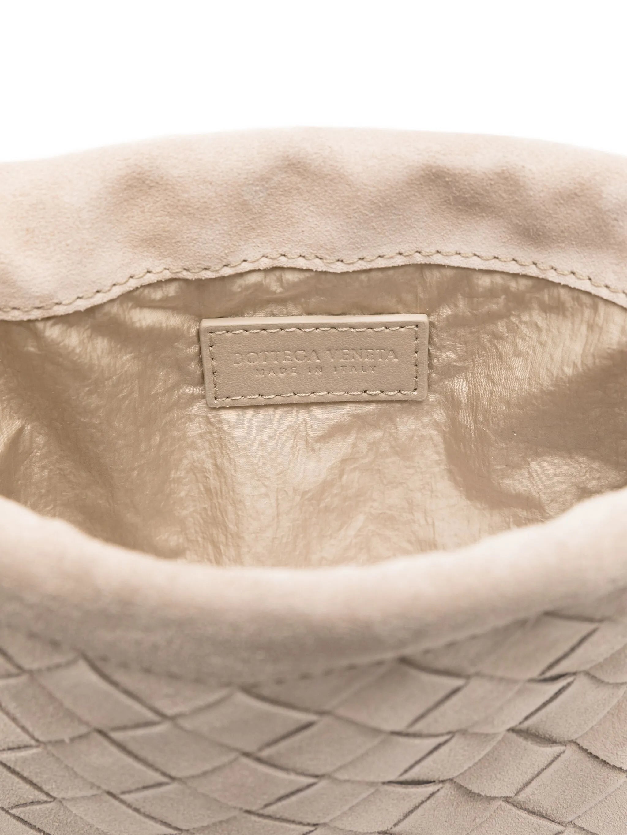 mini Intrecciato suede clutch