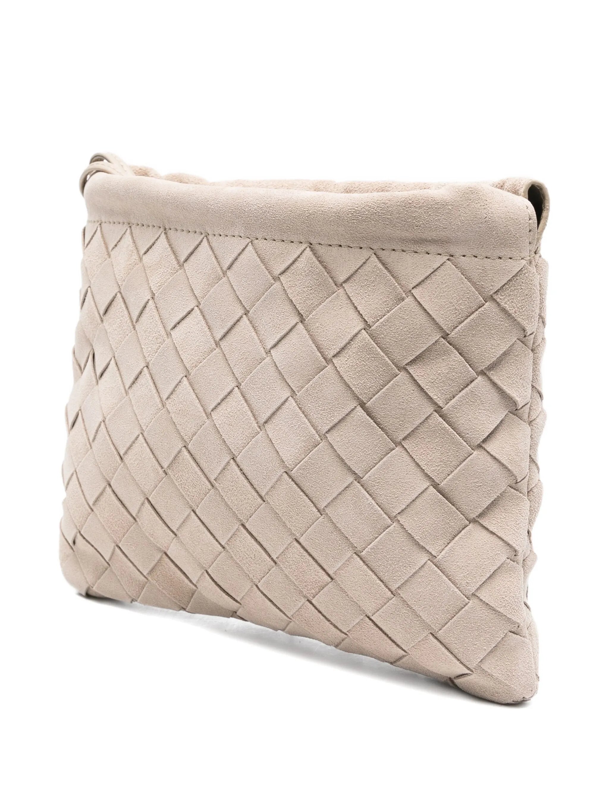 mini Intrecciato suede clutch