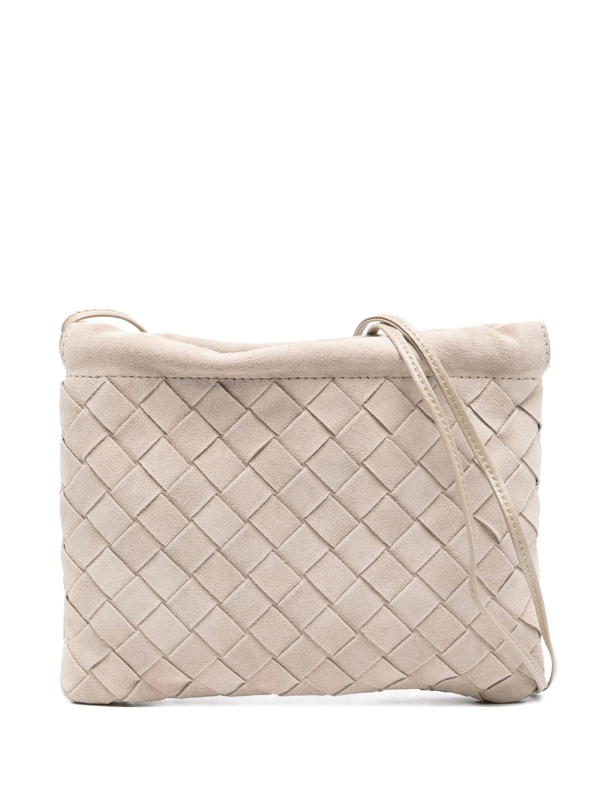 mini Intrecciato suede clutch