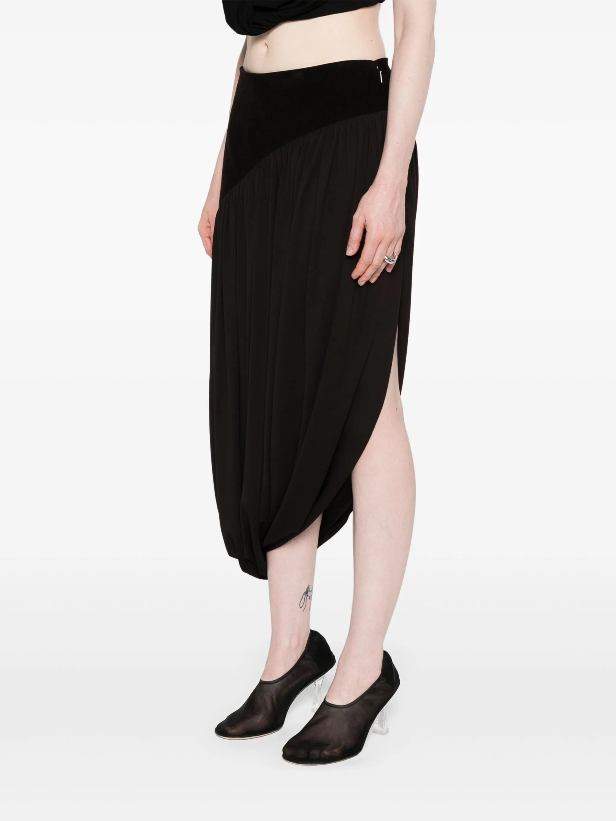 satin midi skirt