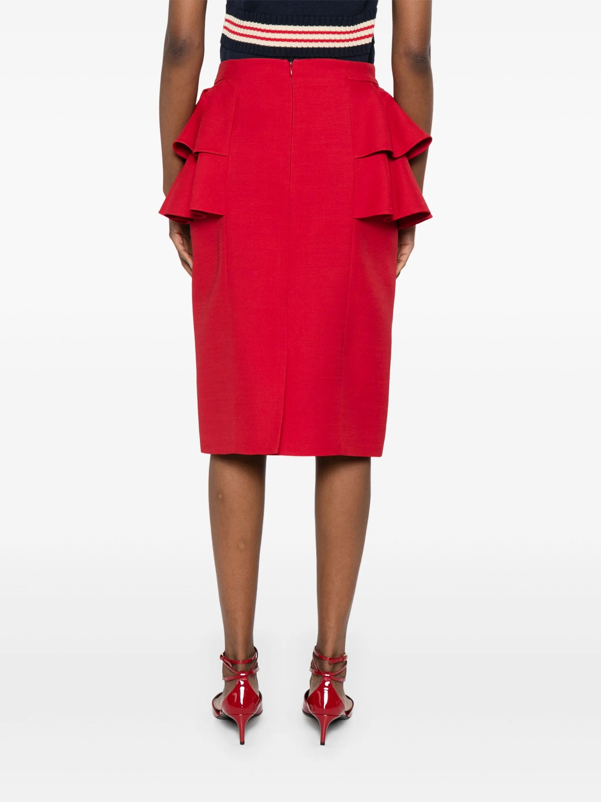 virgin wool-silk skirt