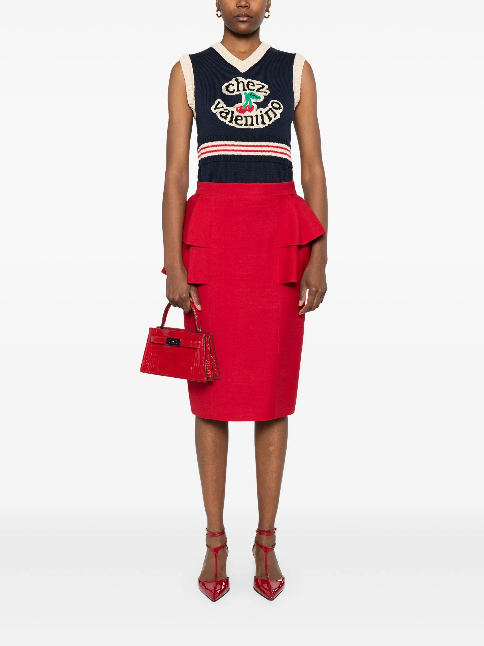 virgin wool-silk skirt