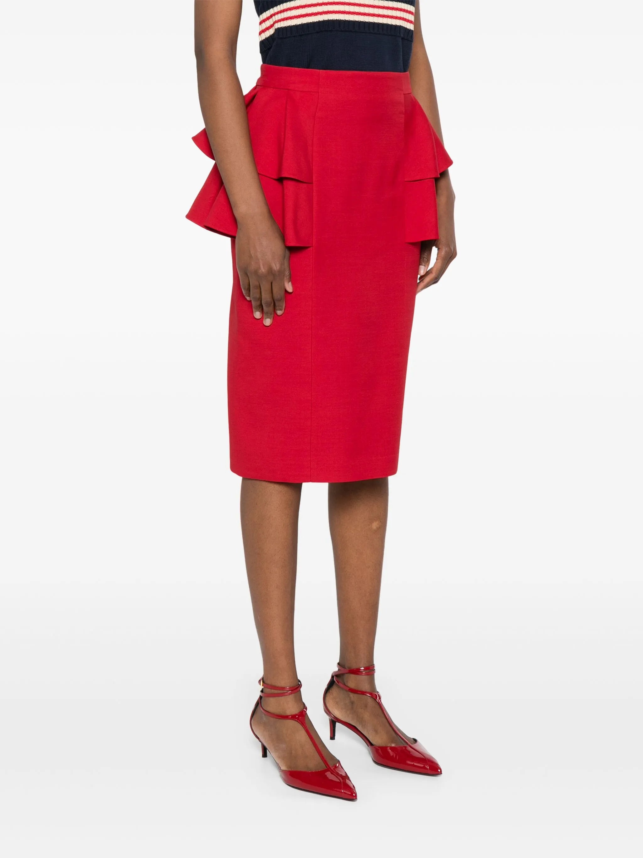 virgin wool-silk skirt