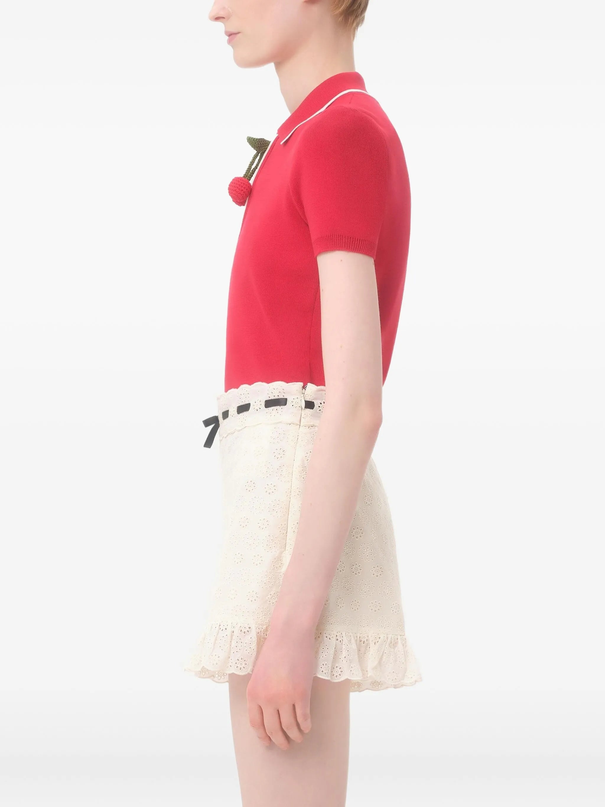 cherry-charm polo top