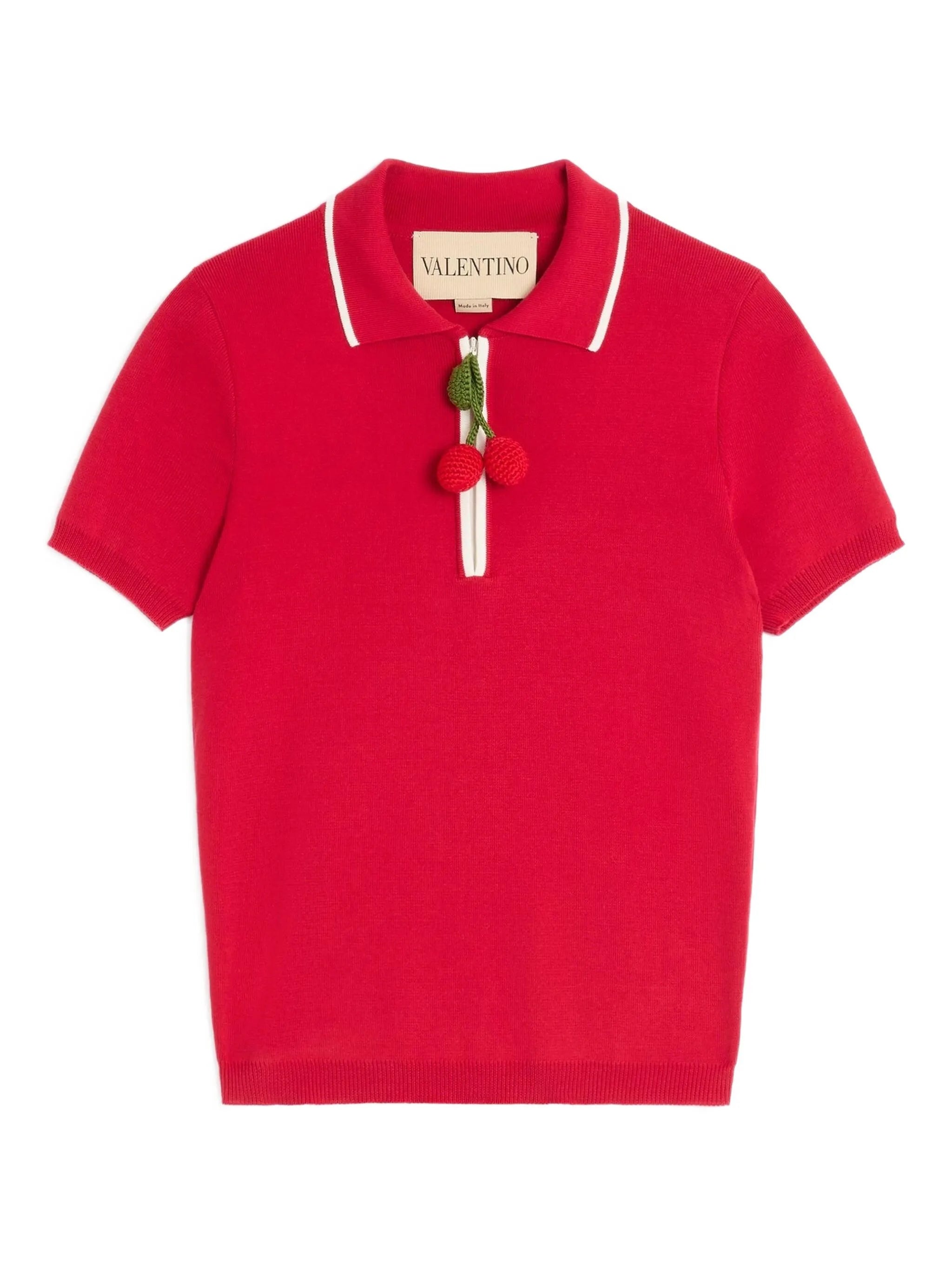 cherry-charm polo top