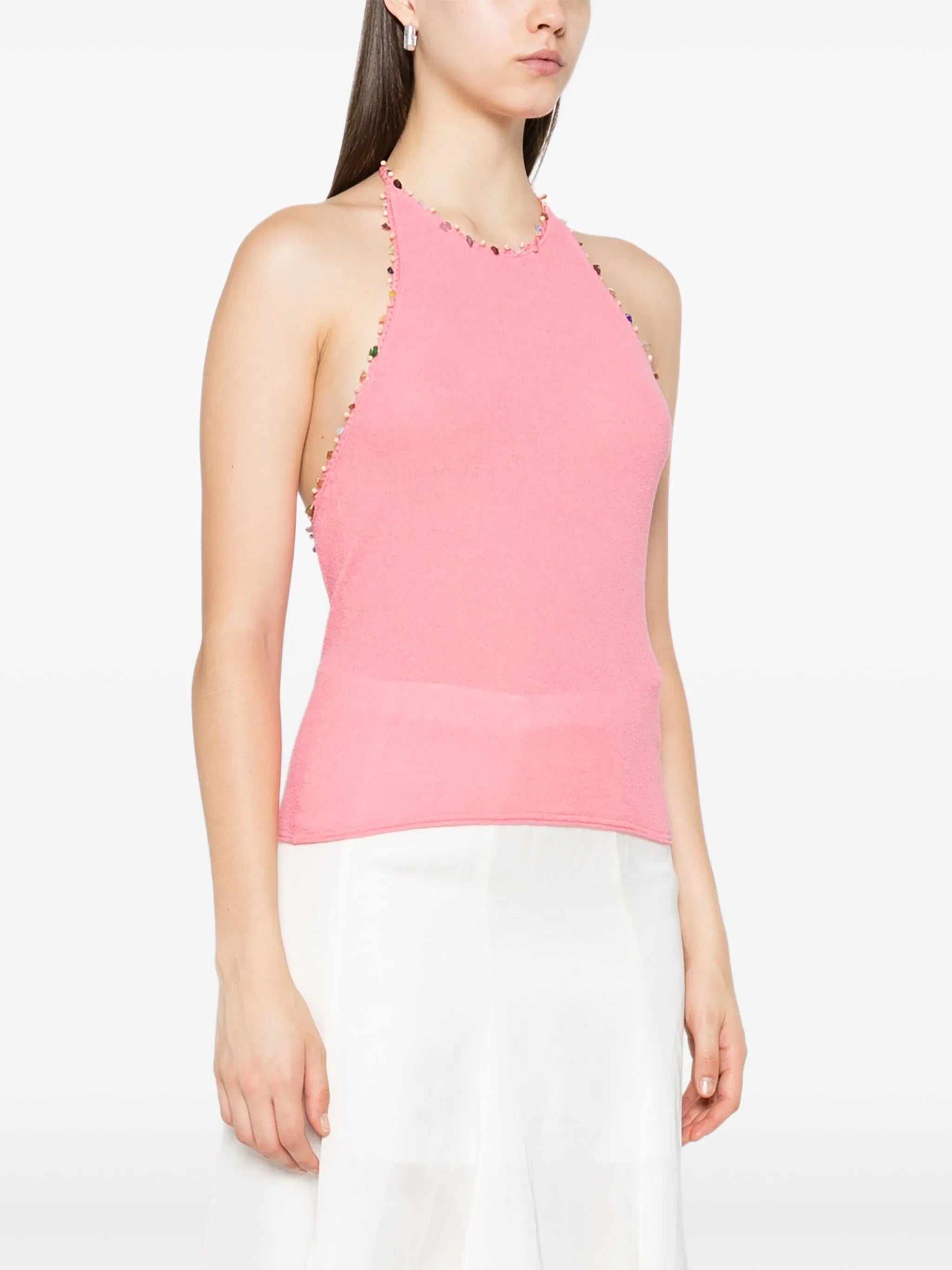 beaded halterneck top