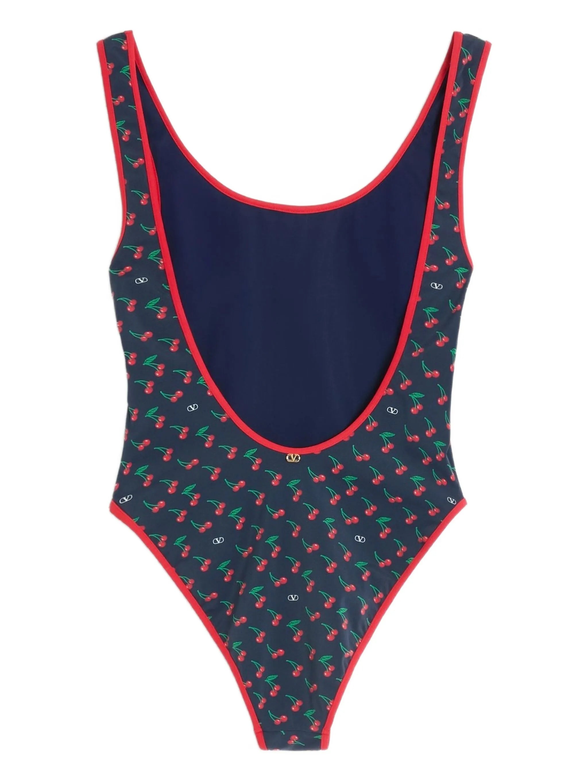 cherry-print swimsuit