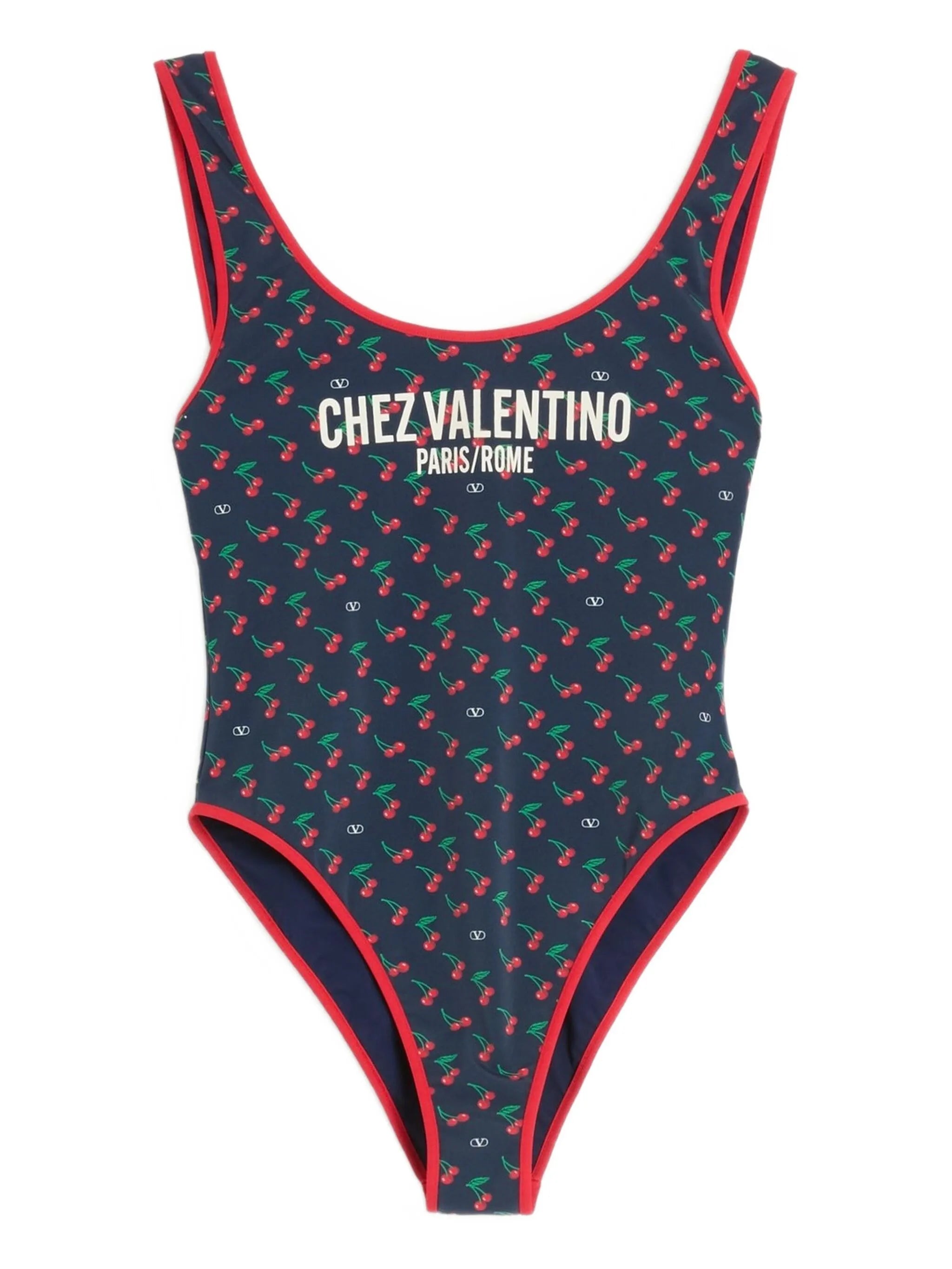 cherry-print swimsuit