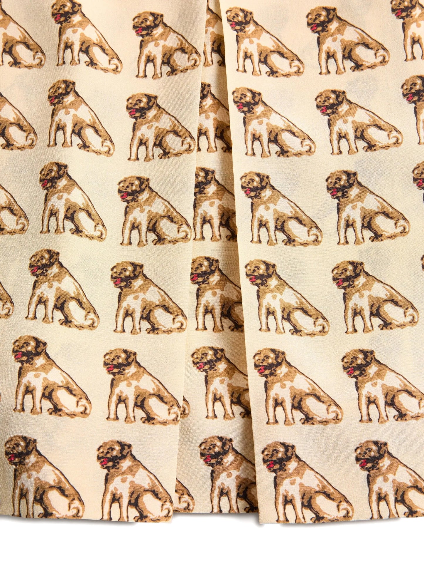 pleated dog-print mini skirt