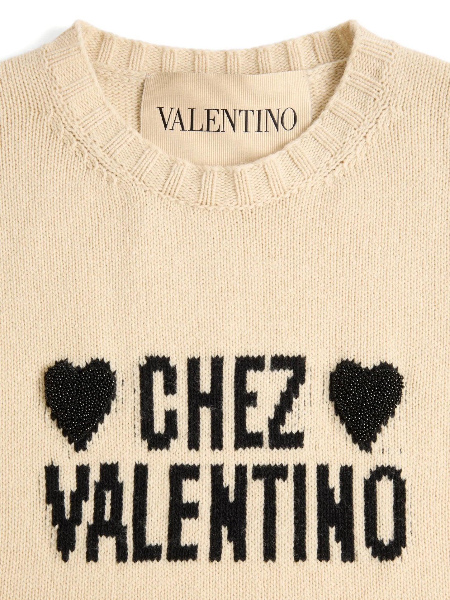 heart-embellished sweater