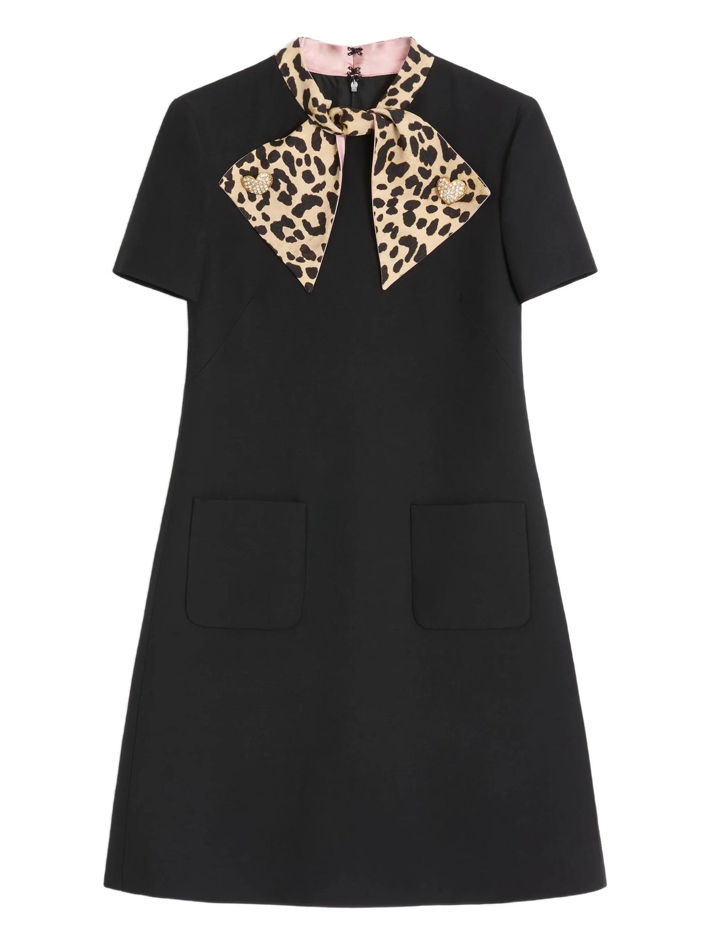 leopard-bow mini dress