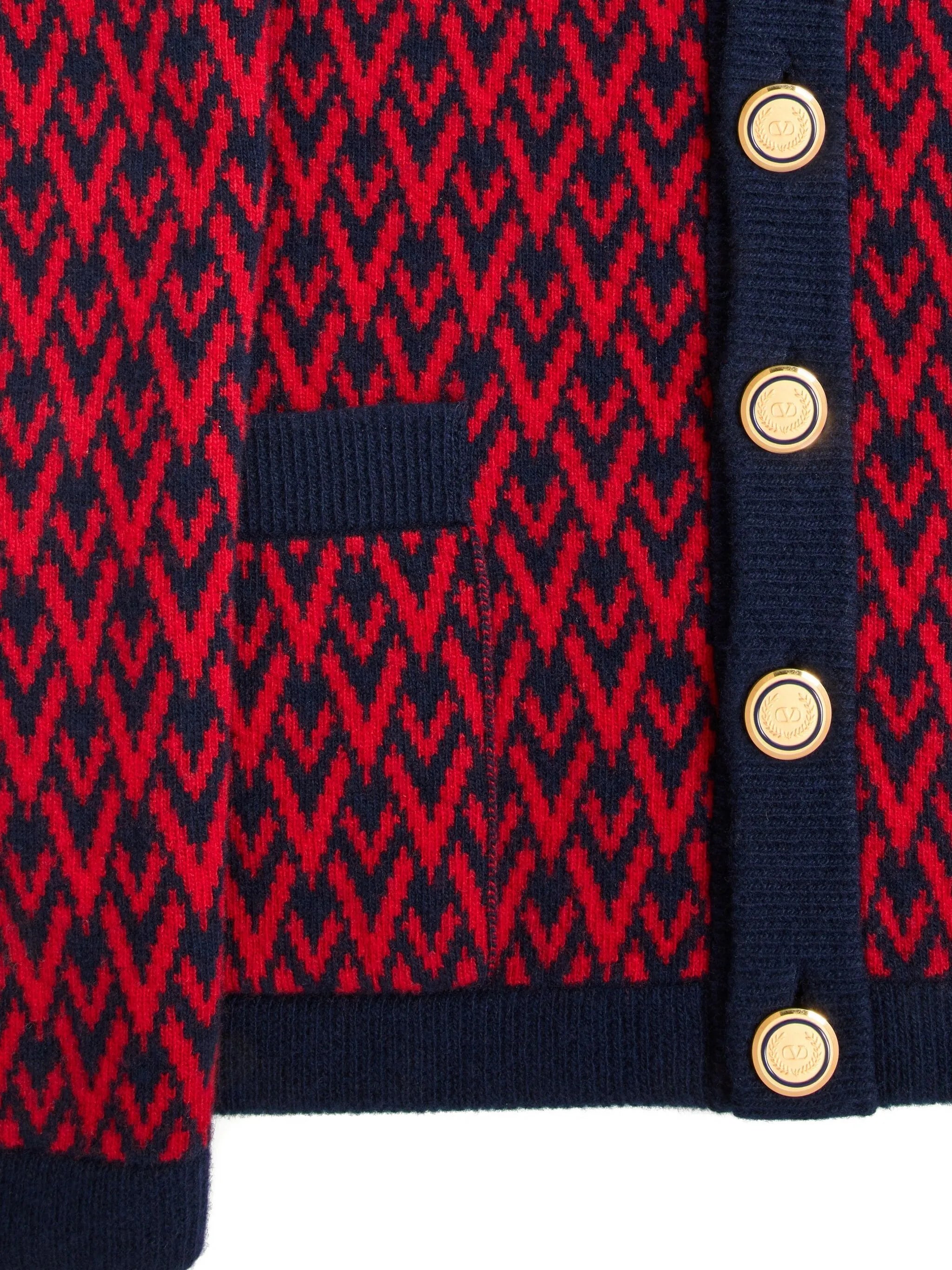diamond-patterned cardigan