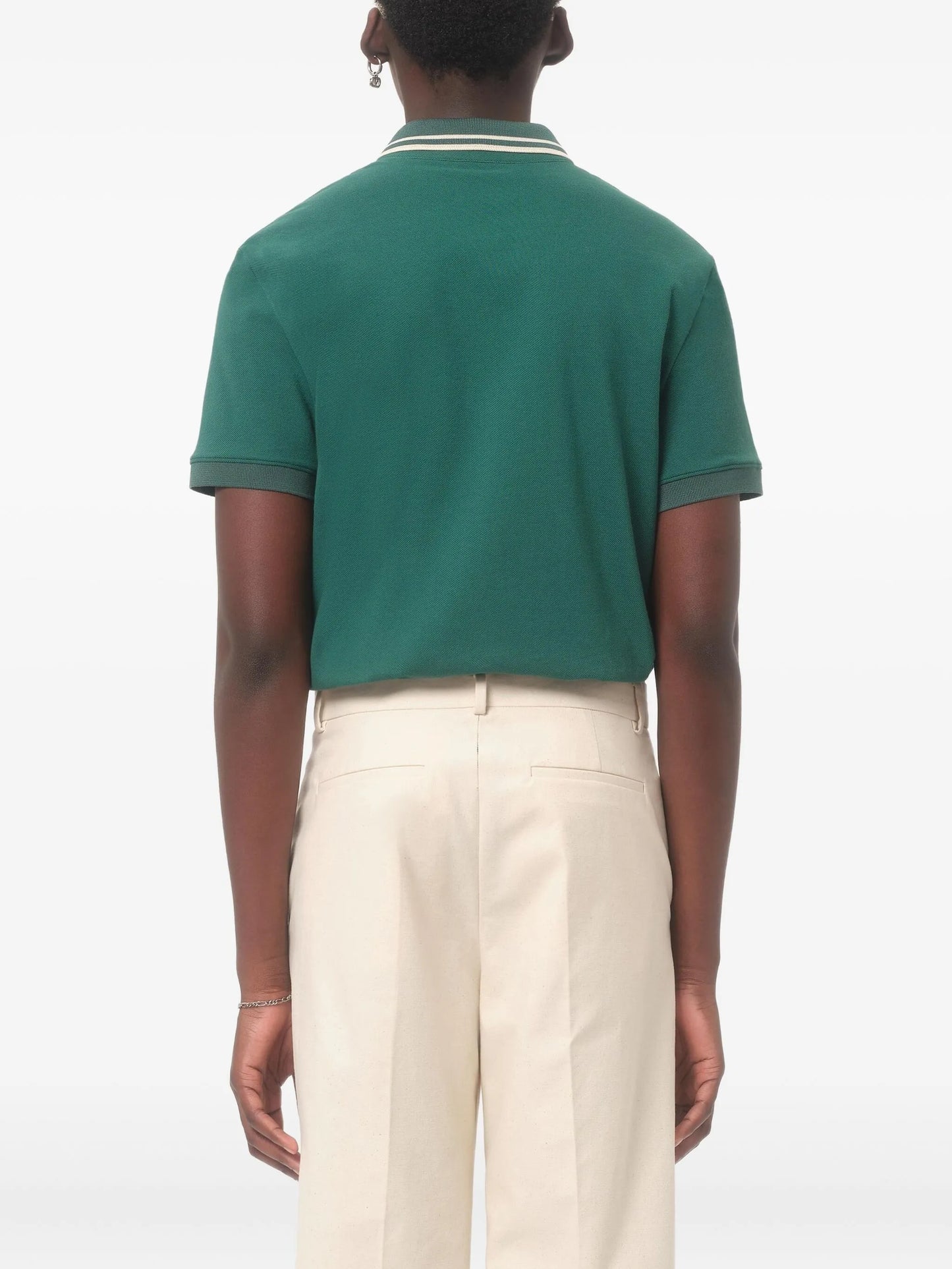 contrast collar polo shirt