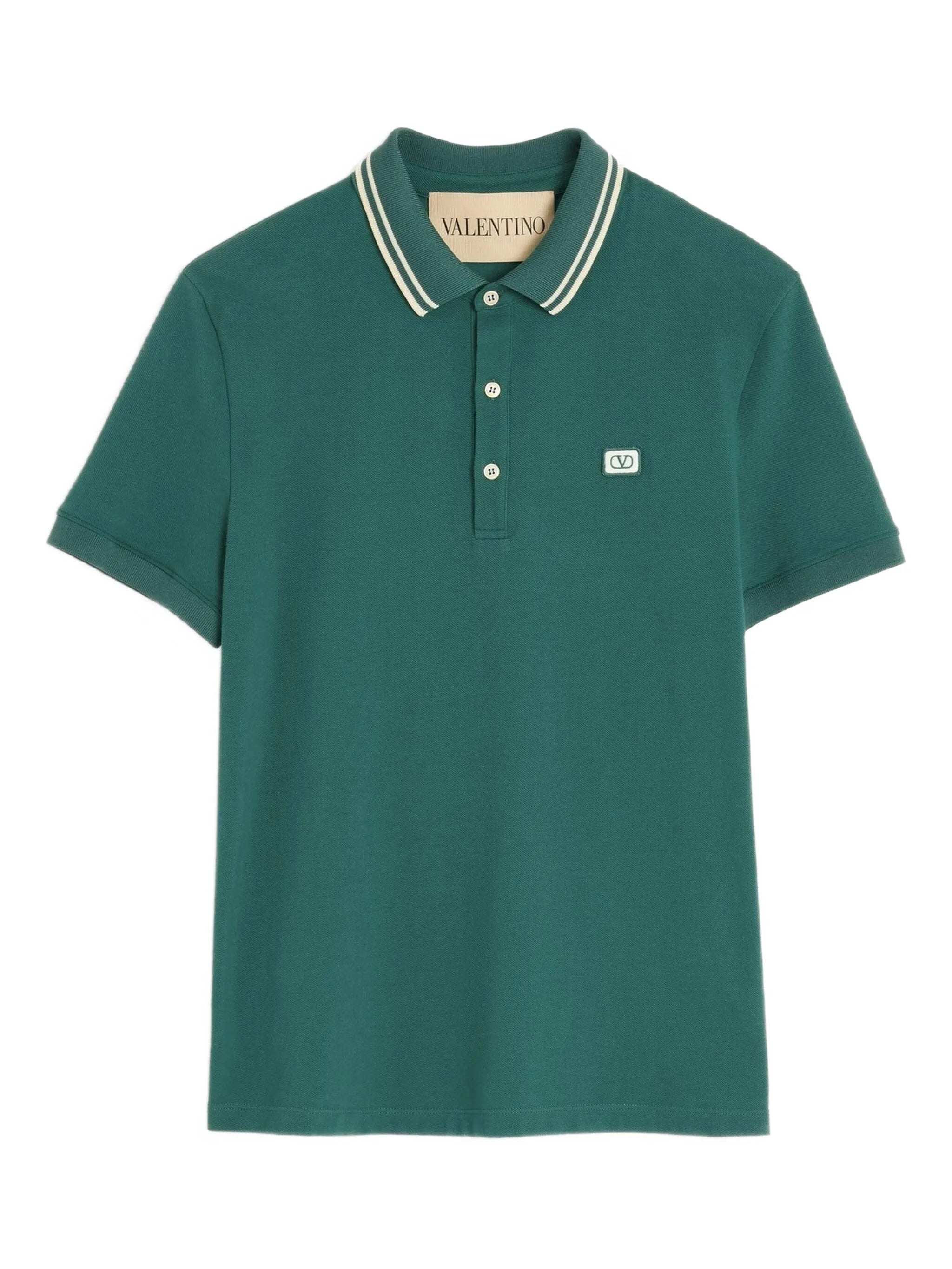 contrast collar polo shirt