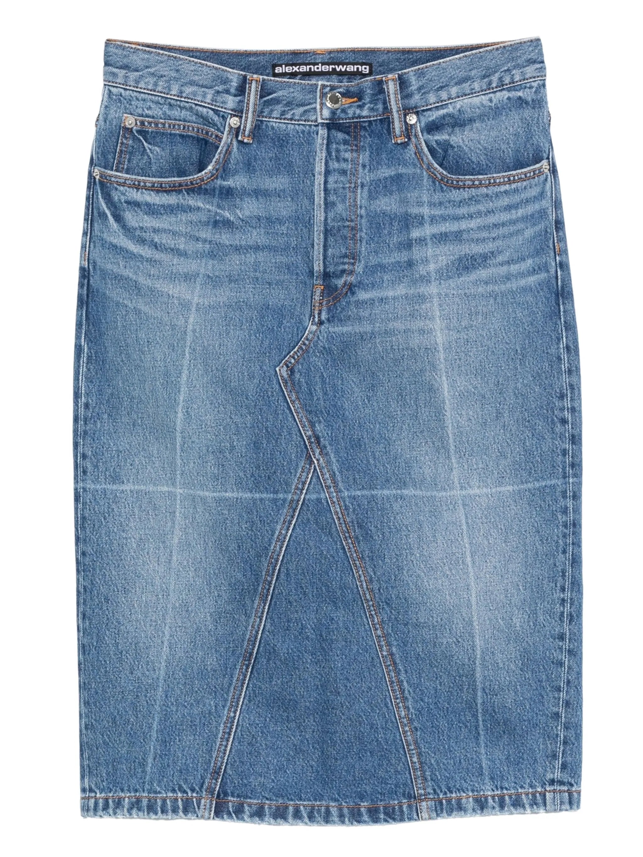 denim midi skirt