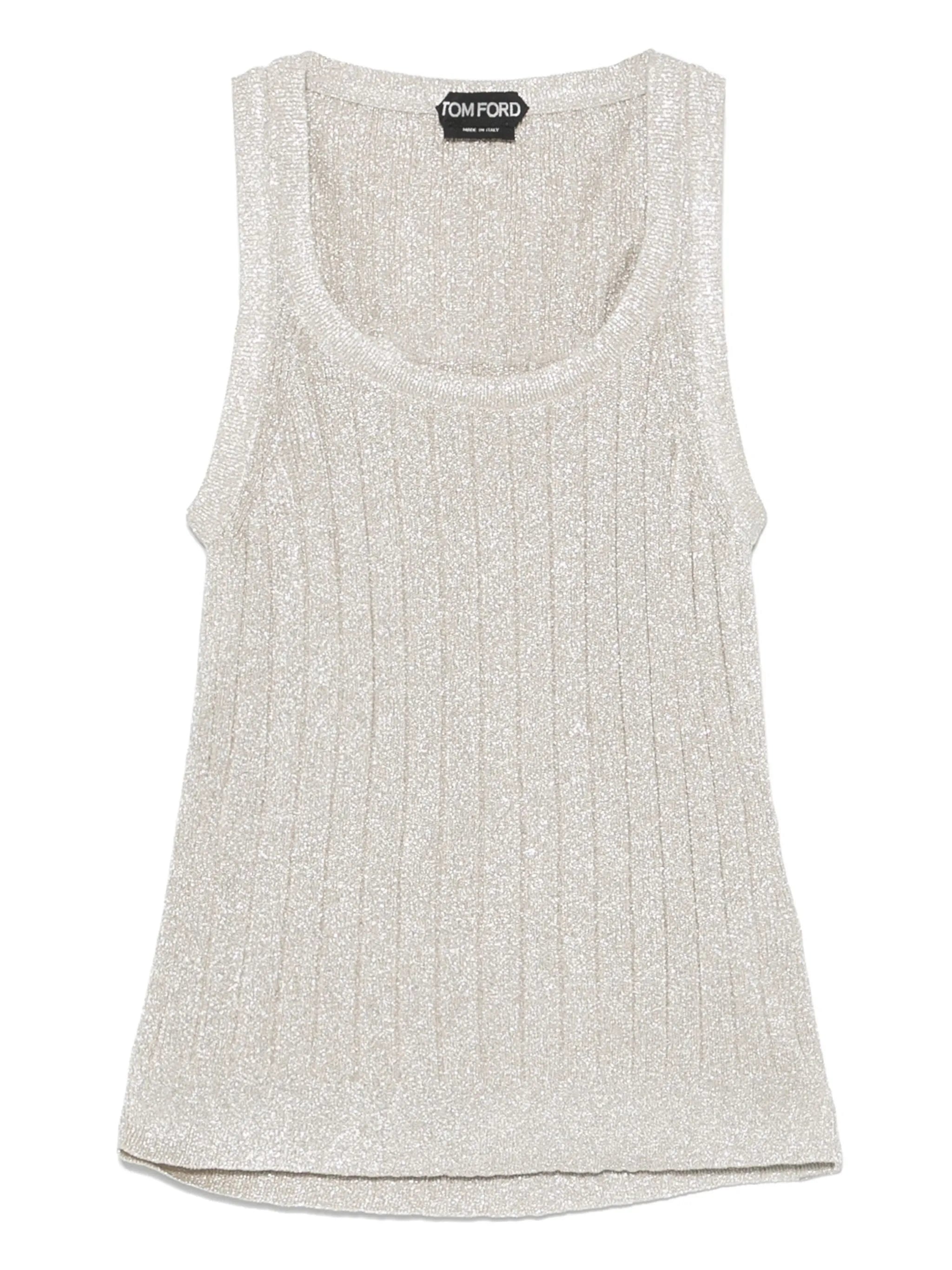 lurex ribbed tank top