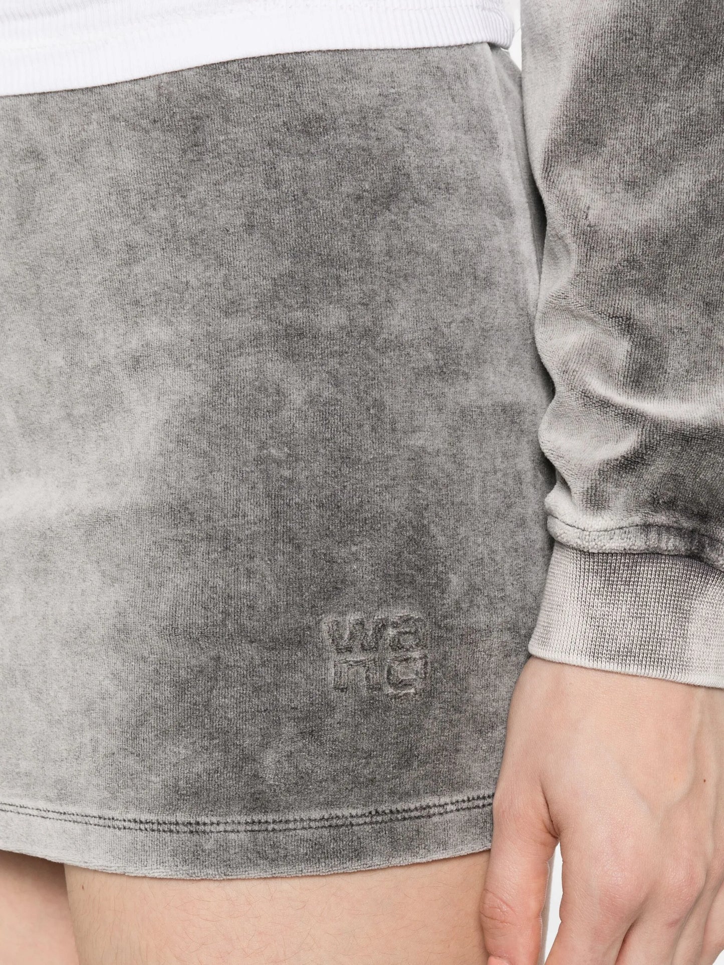 embossed logo mini skirt