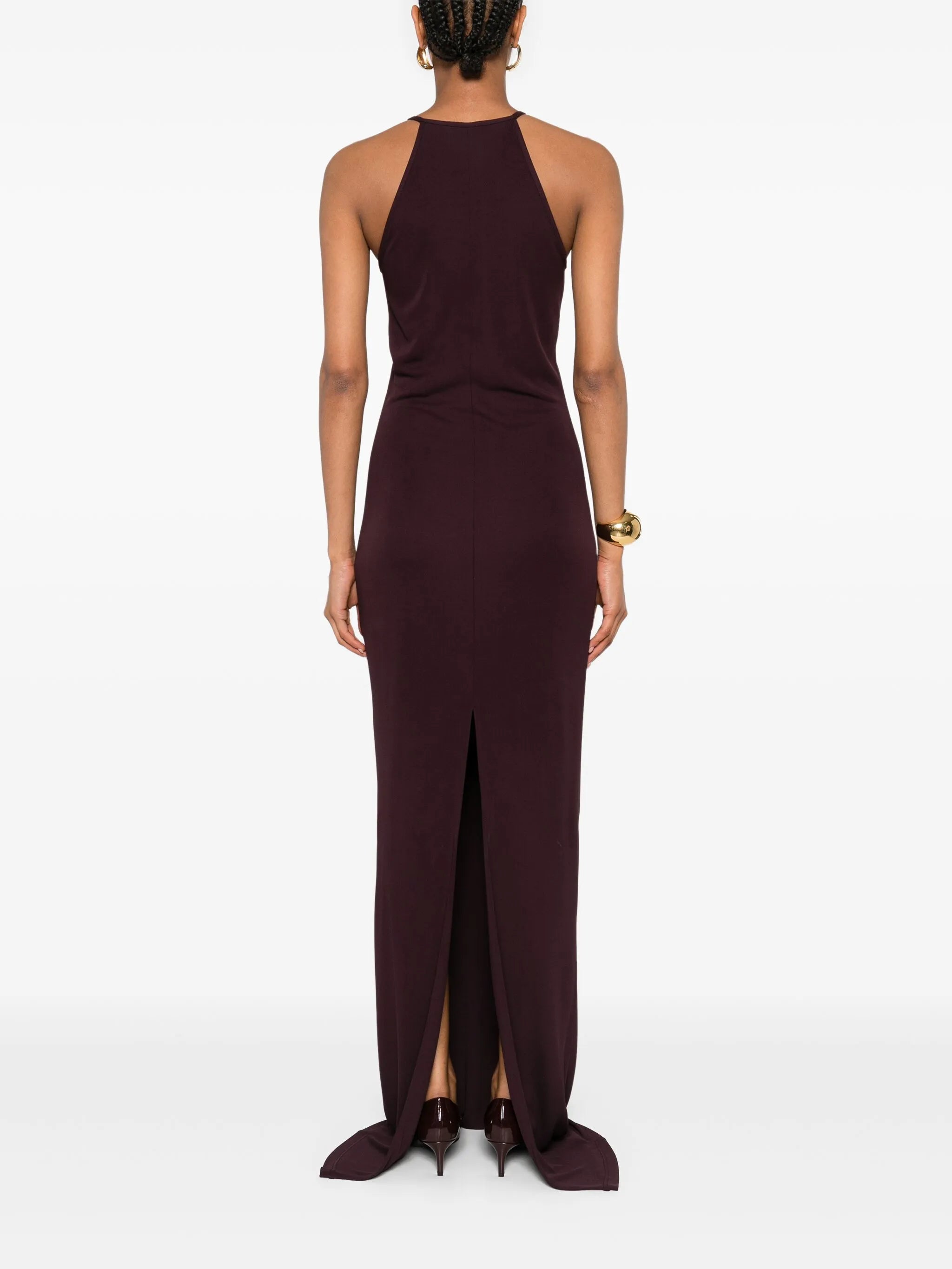 halterneck maxi gown