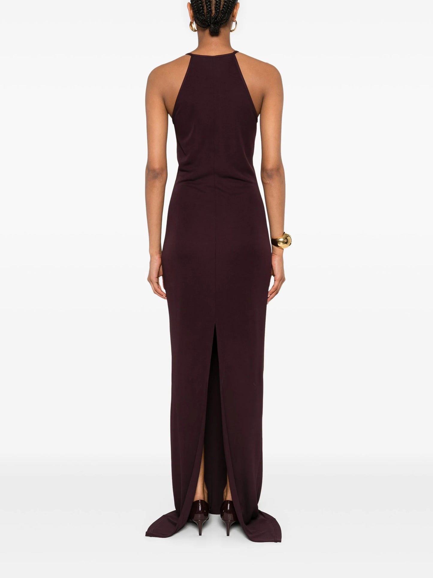 halterneck maxi gown