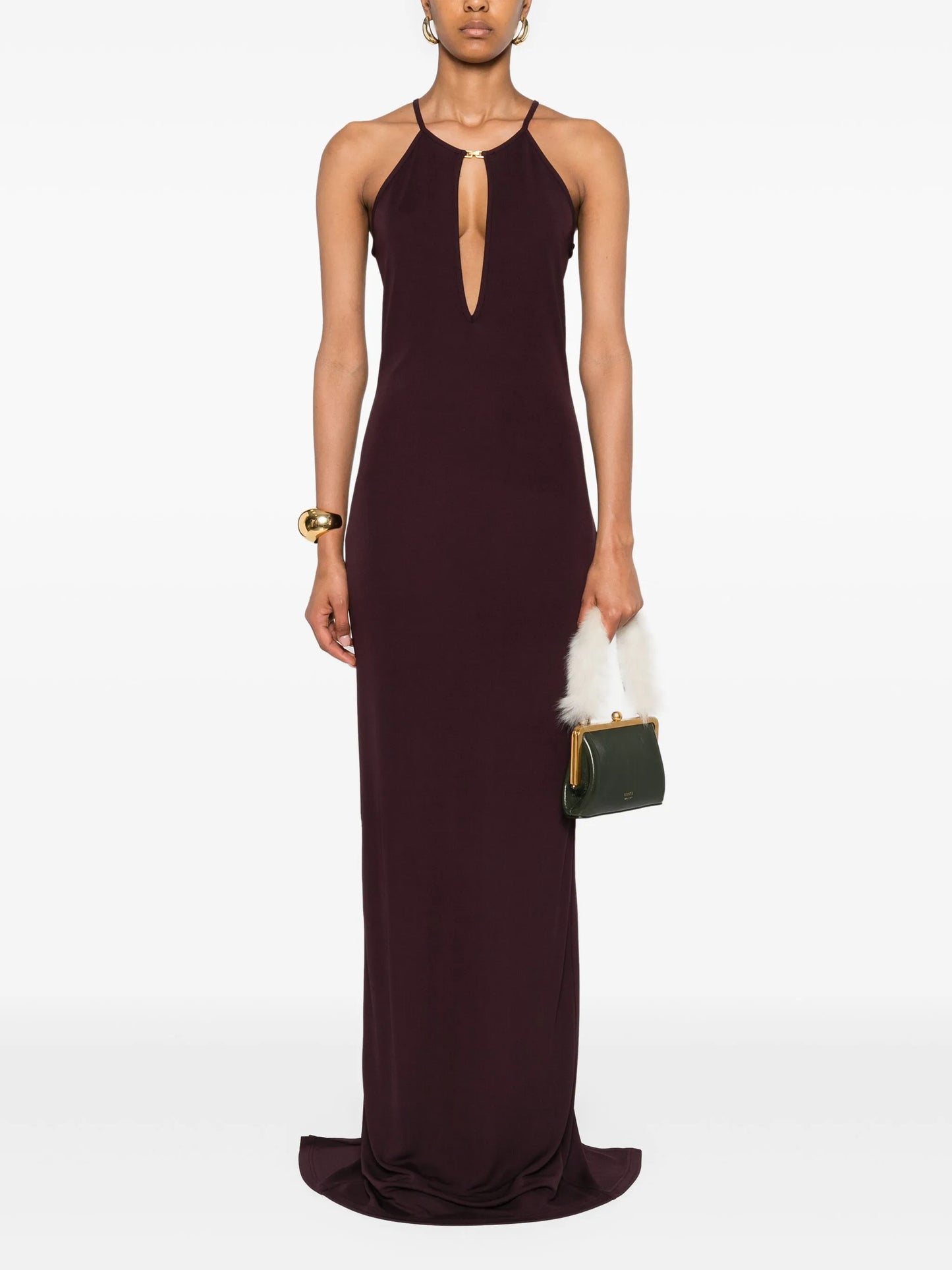 halterneck maxi gown