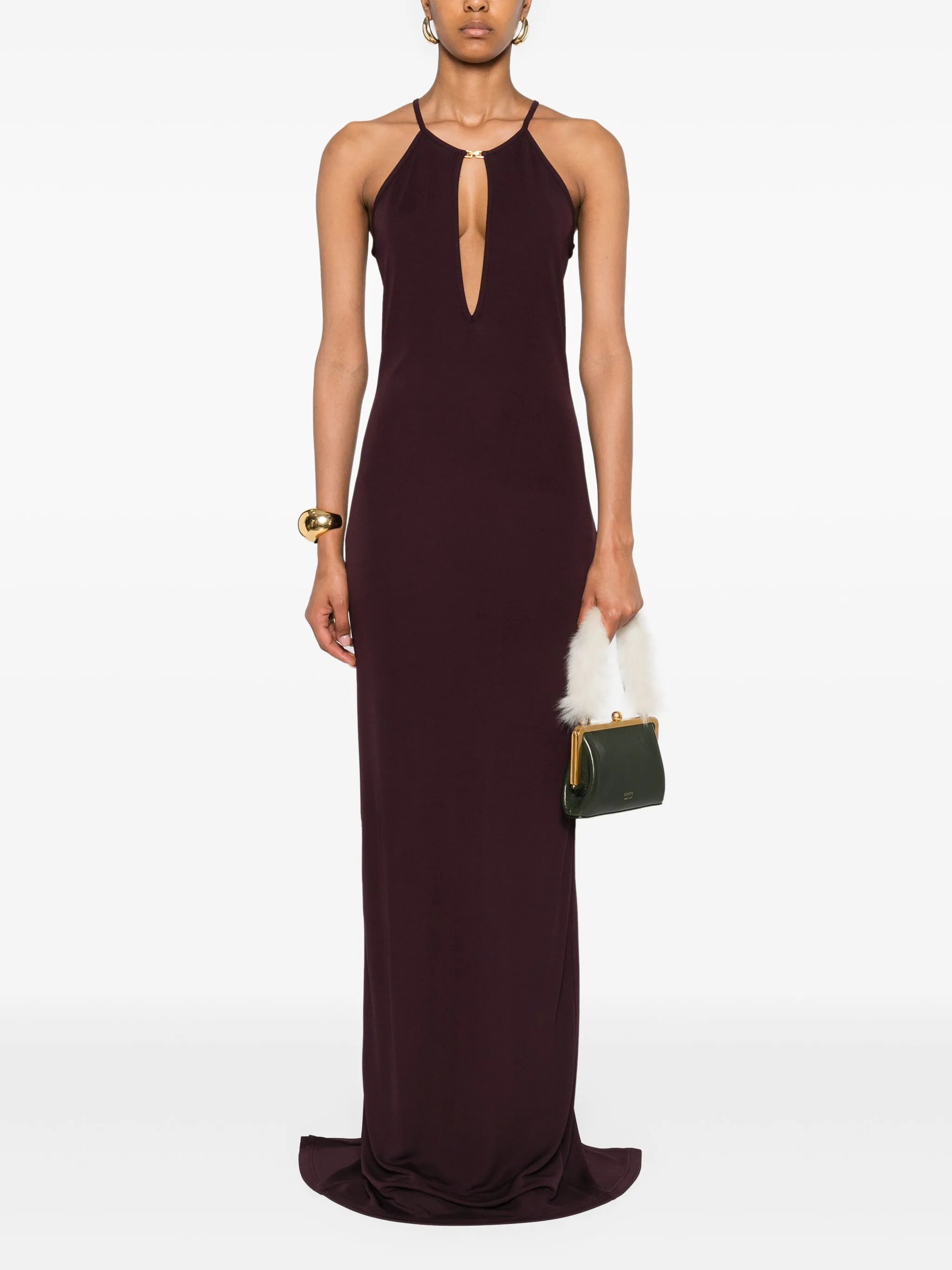 halterneck maxi gown