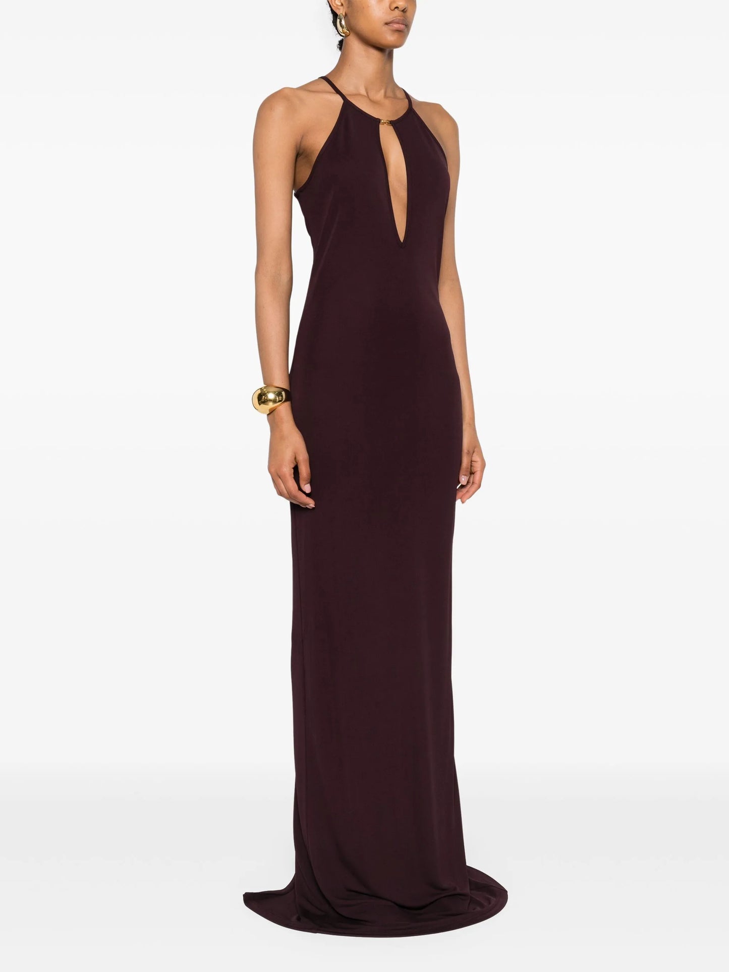 halterneck maxi gown