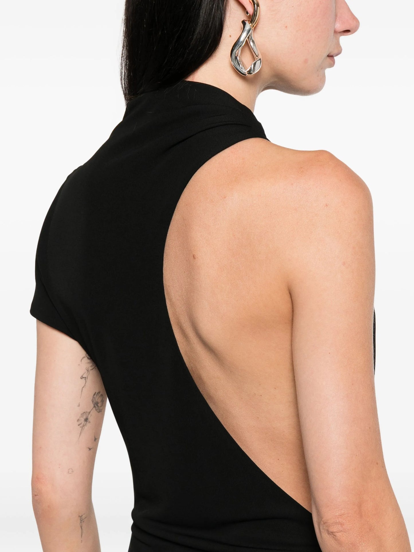 high-neck cut-out maxi dress