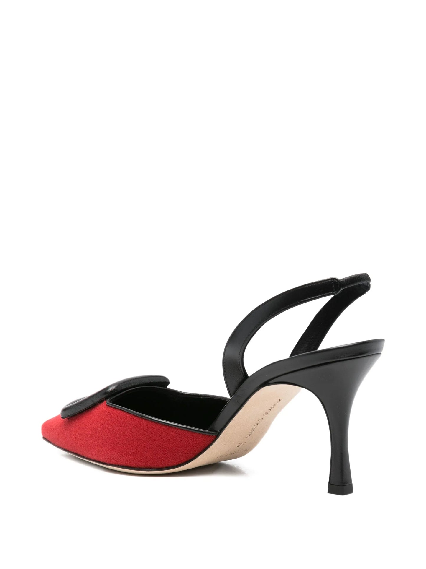 70mm leather heeled pumps