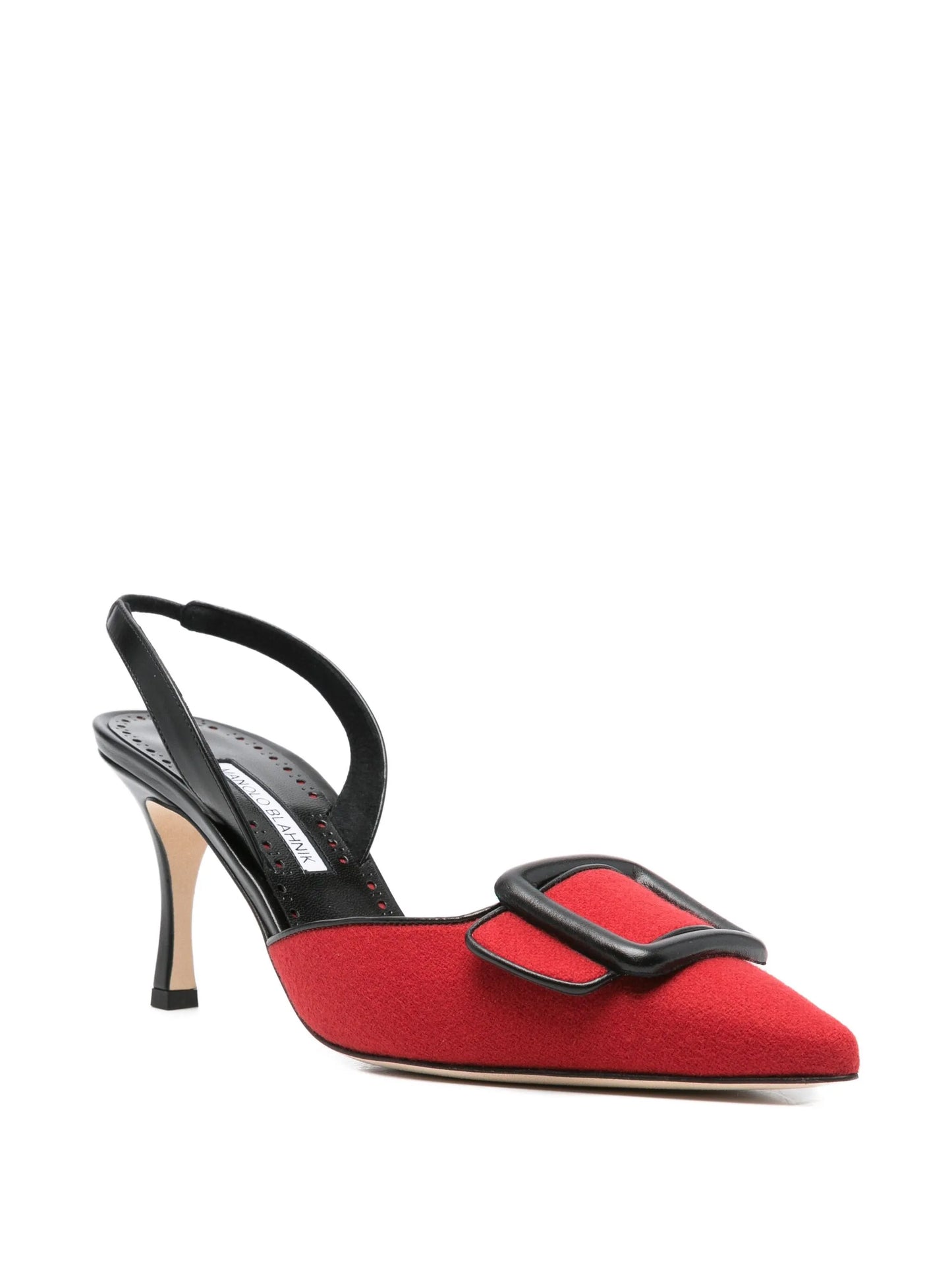 70mm leather heeled pumps