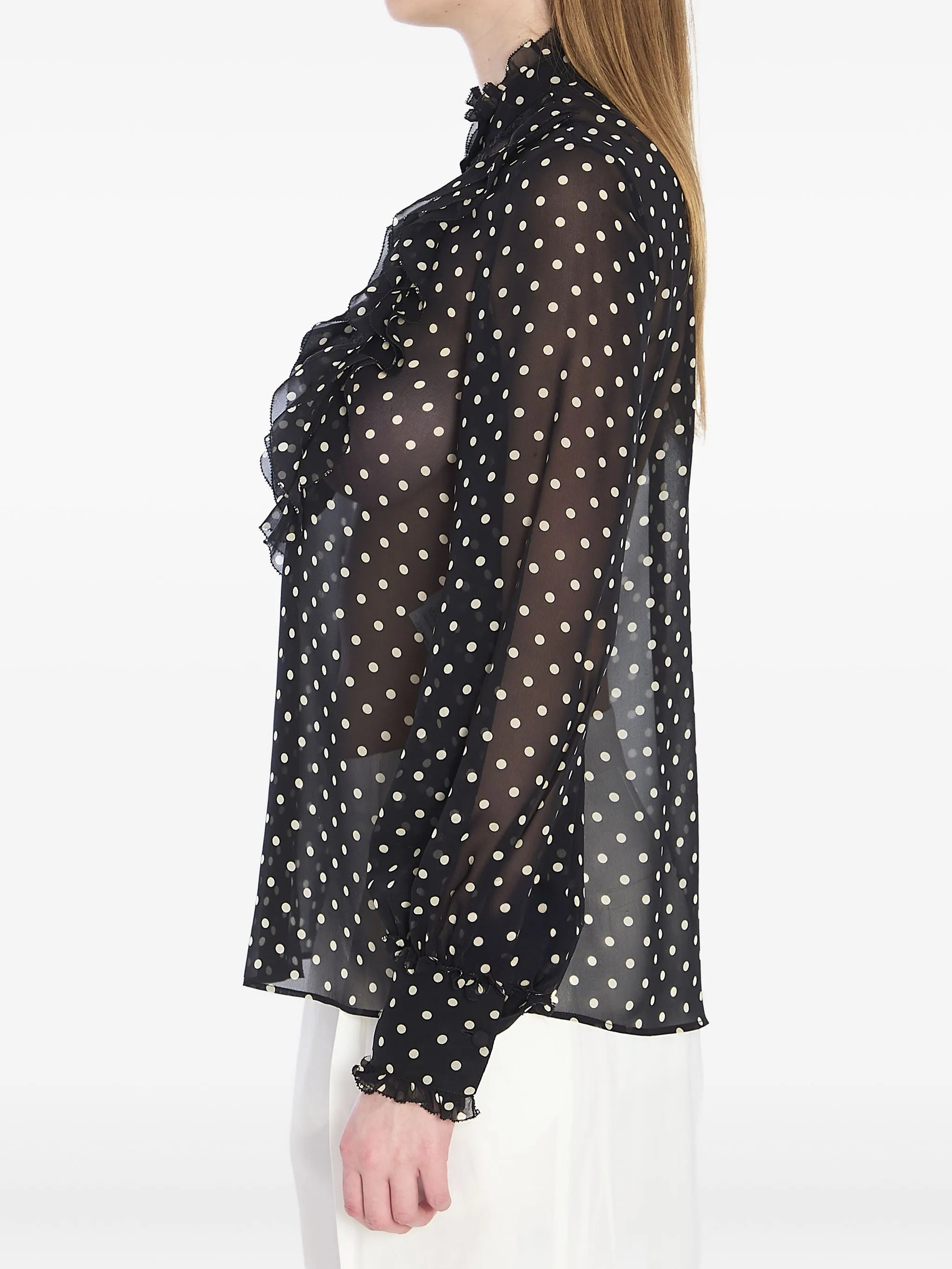 polka dot-print shirt