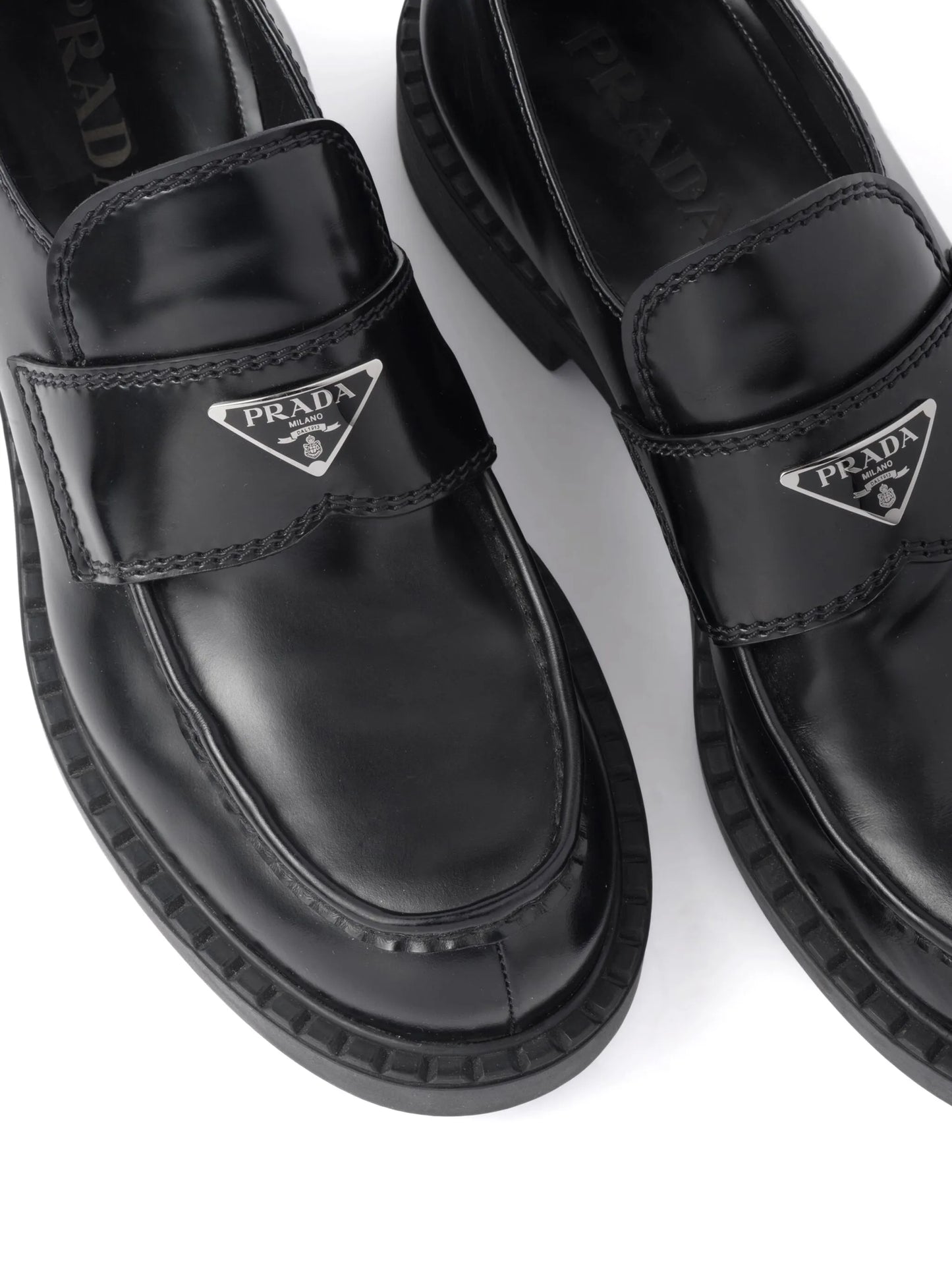 brushed leather loafers