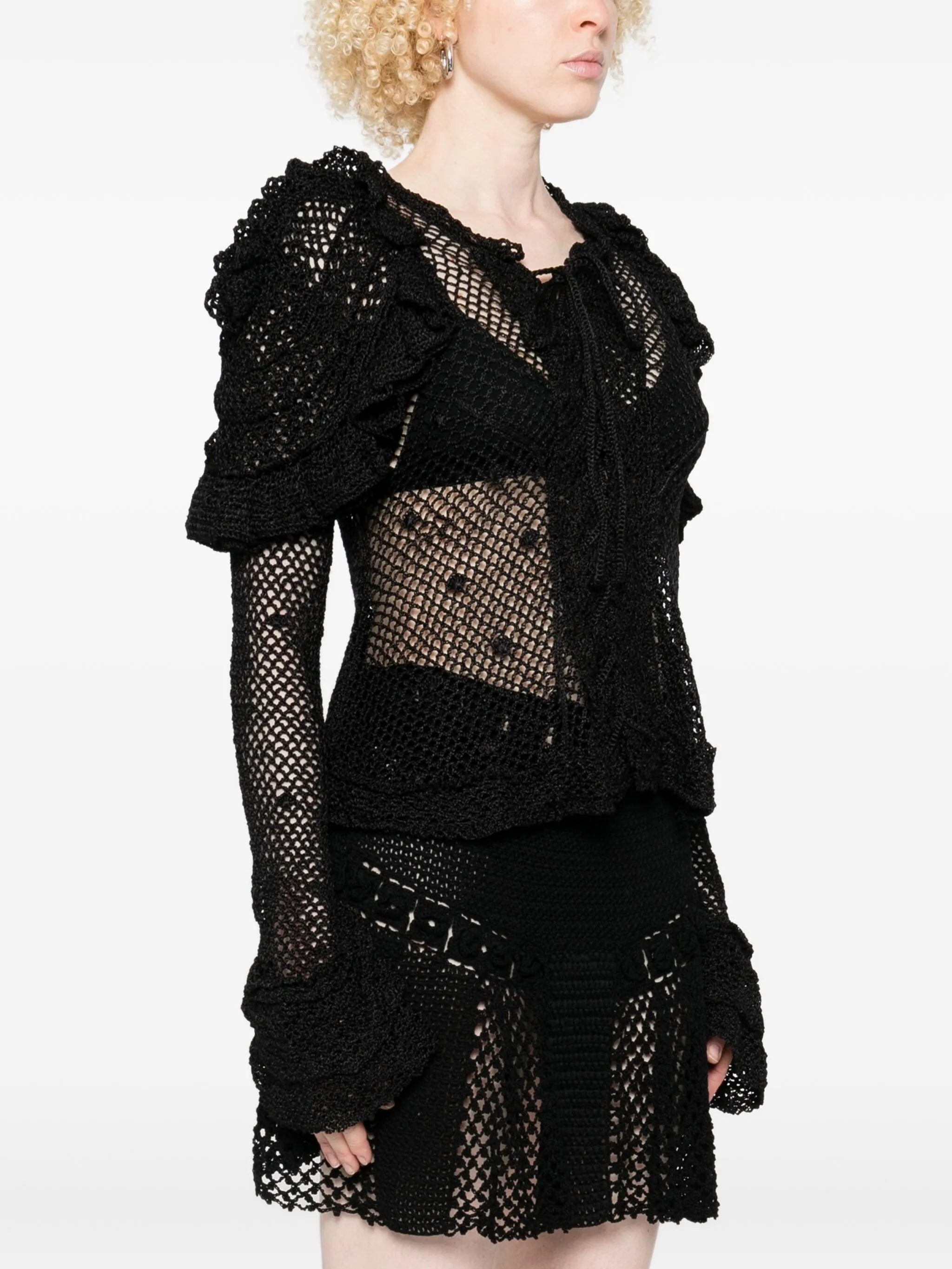 Lucrezia ruffled crochet top
