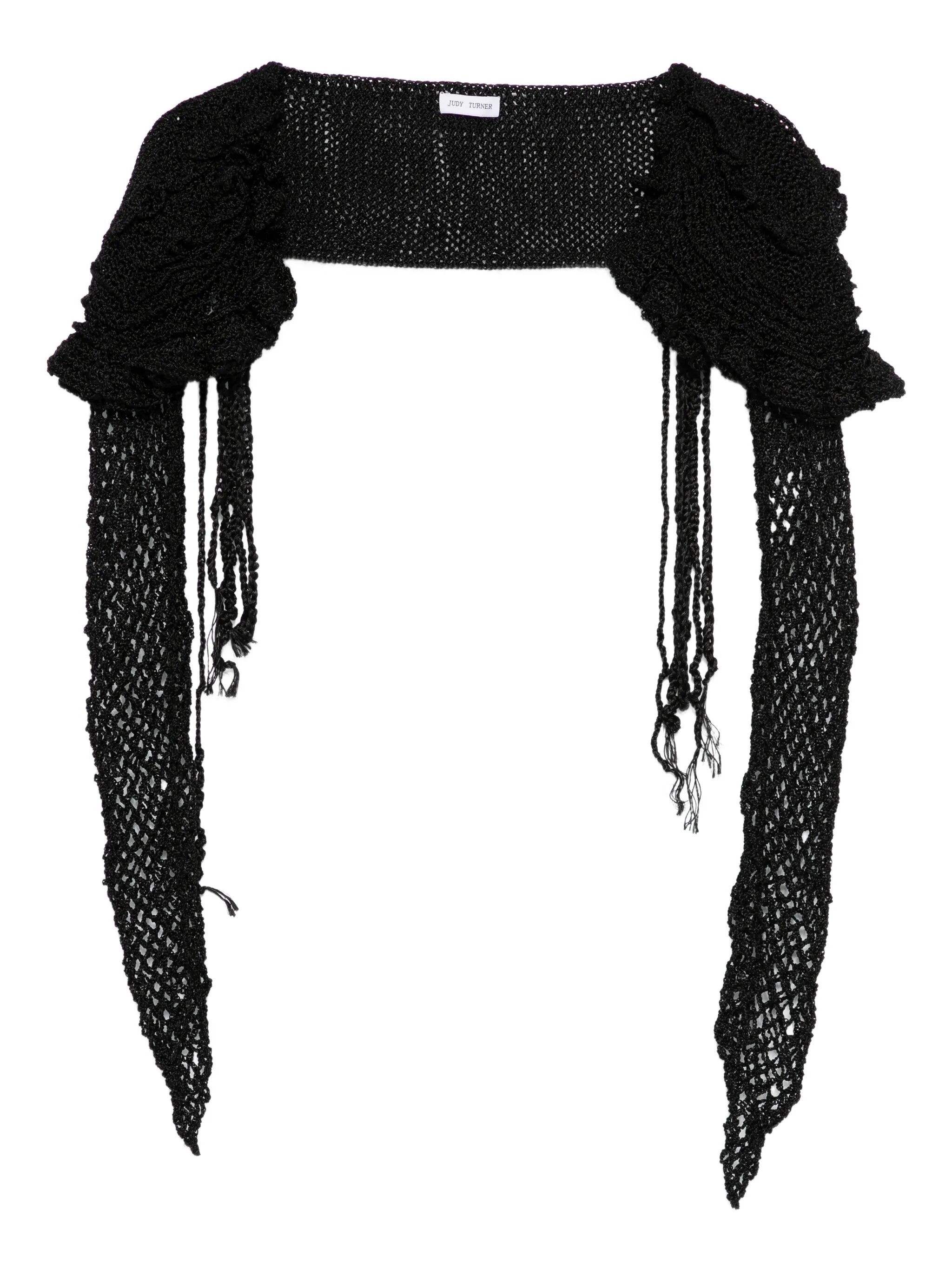 Shylla puff-sleeve crochet shrug