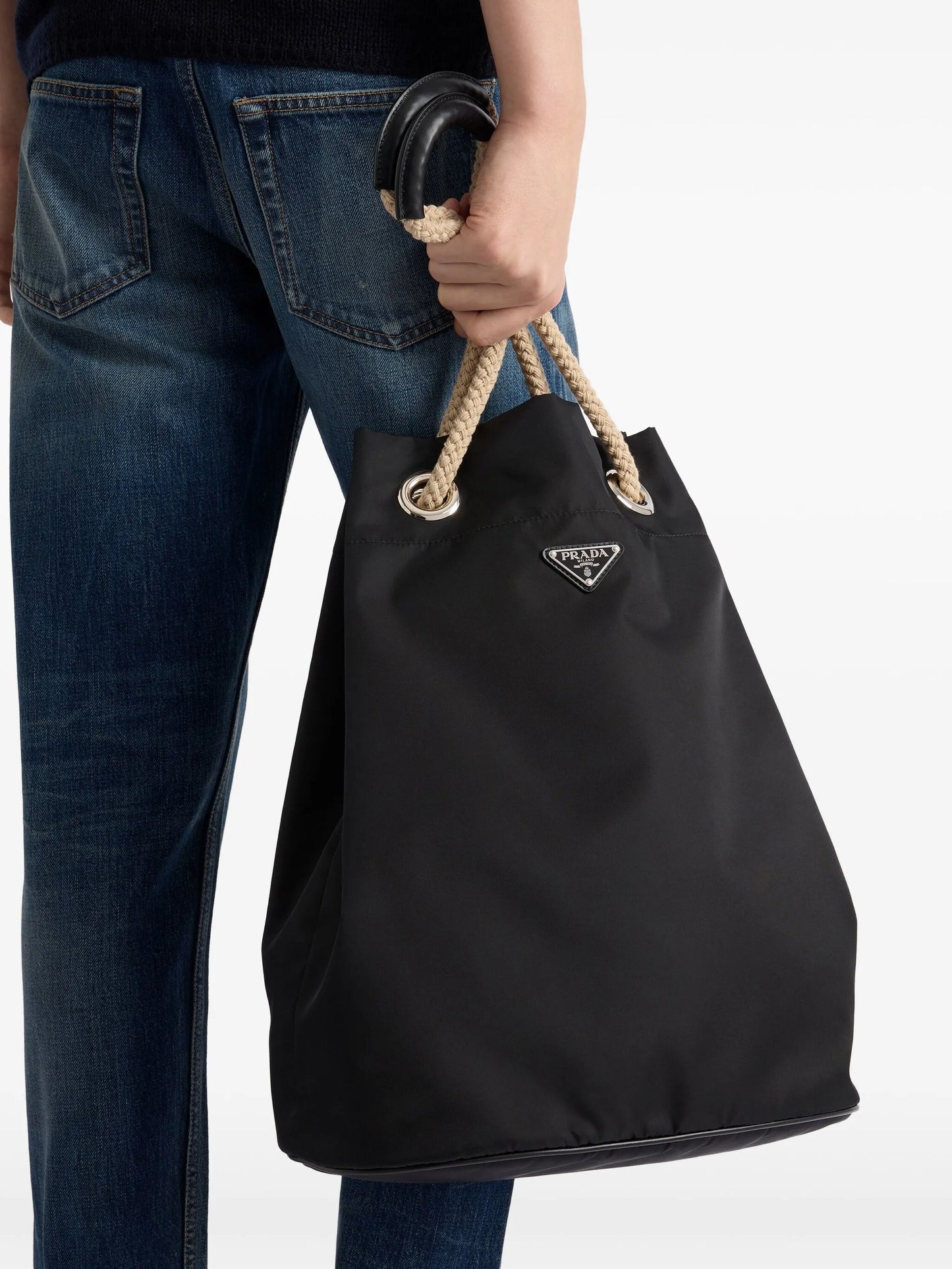 Re-Nylon drawstring tote bag
